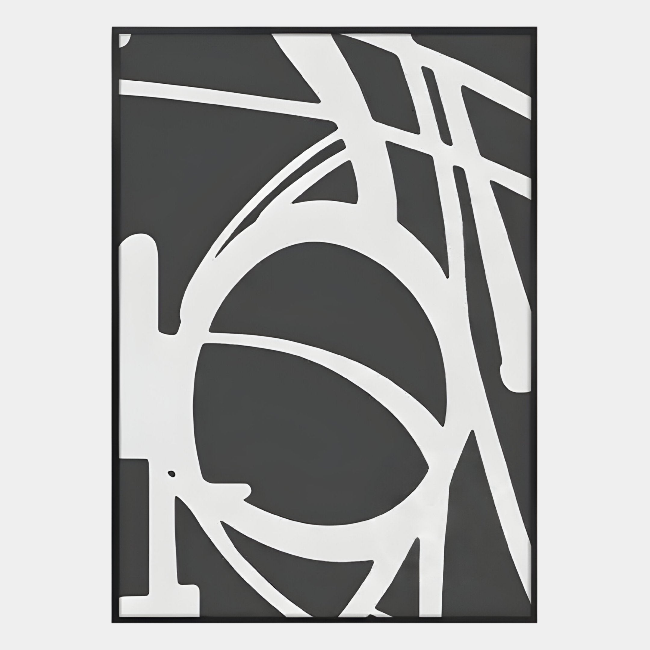 Deralin Charcoal Orbital Abstract 3D Carving Wall Art