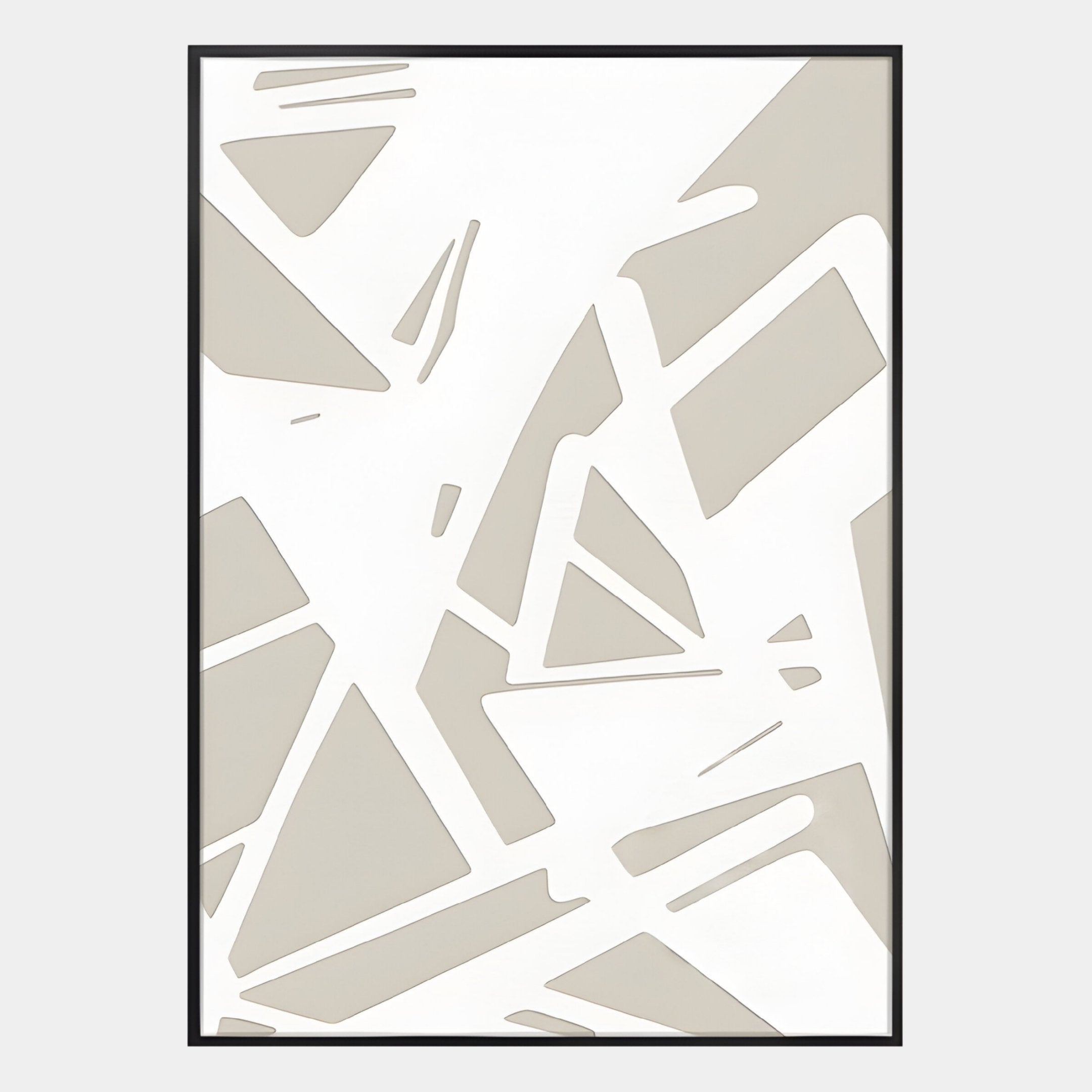 Deralin Taupe Angled Abstract 3D Carving Wall Art