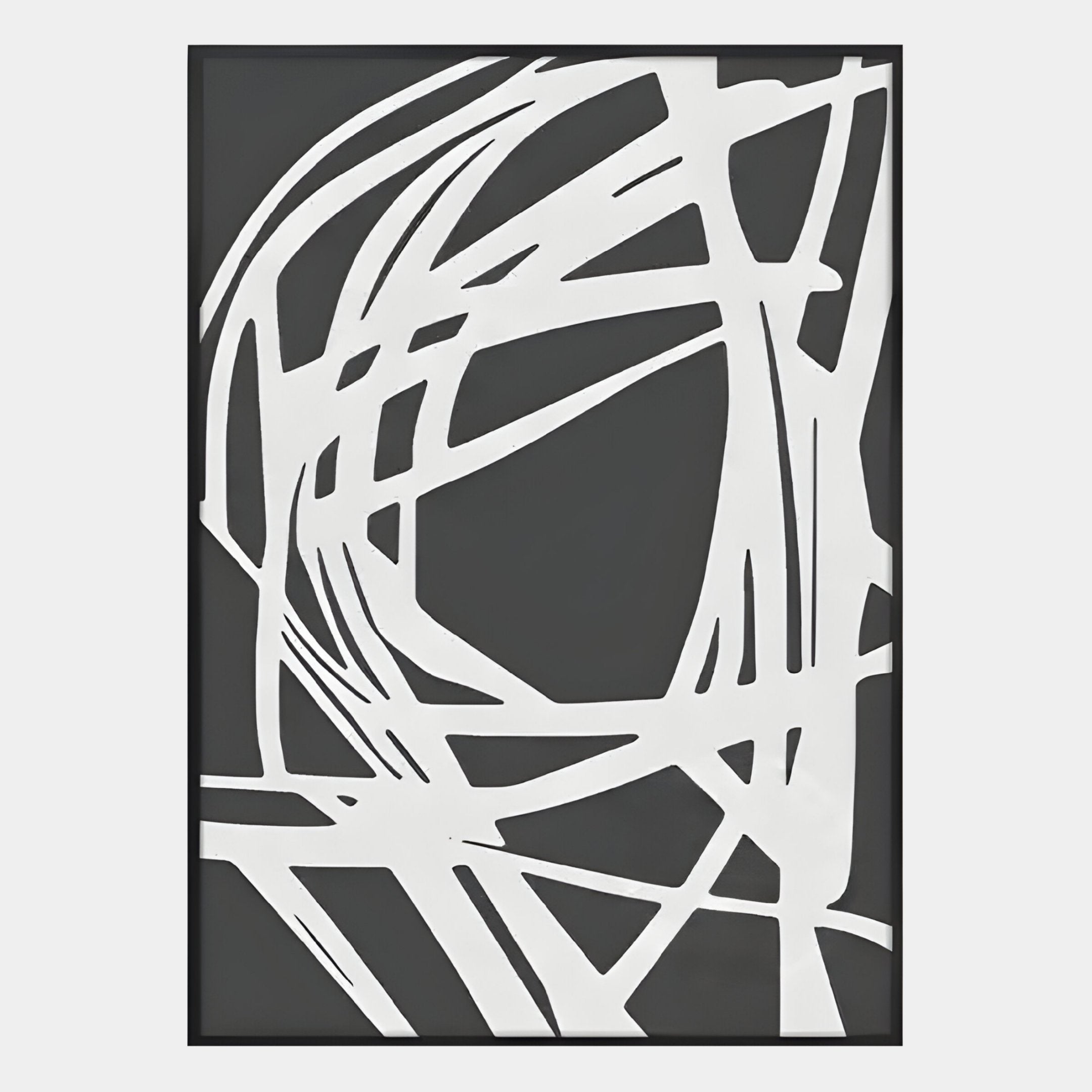 Deralin Charcoal Tangle Abstract 3D Carving Wall Art