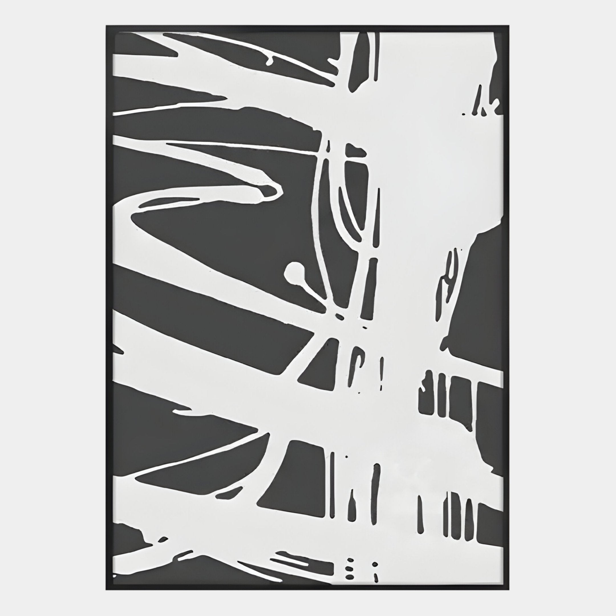 Deralin Charcoal Flow Abstract 3D Carving Wall Art