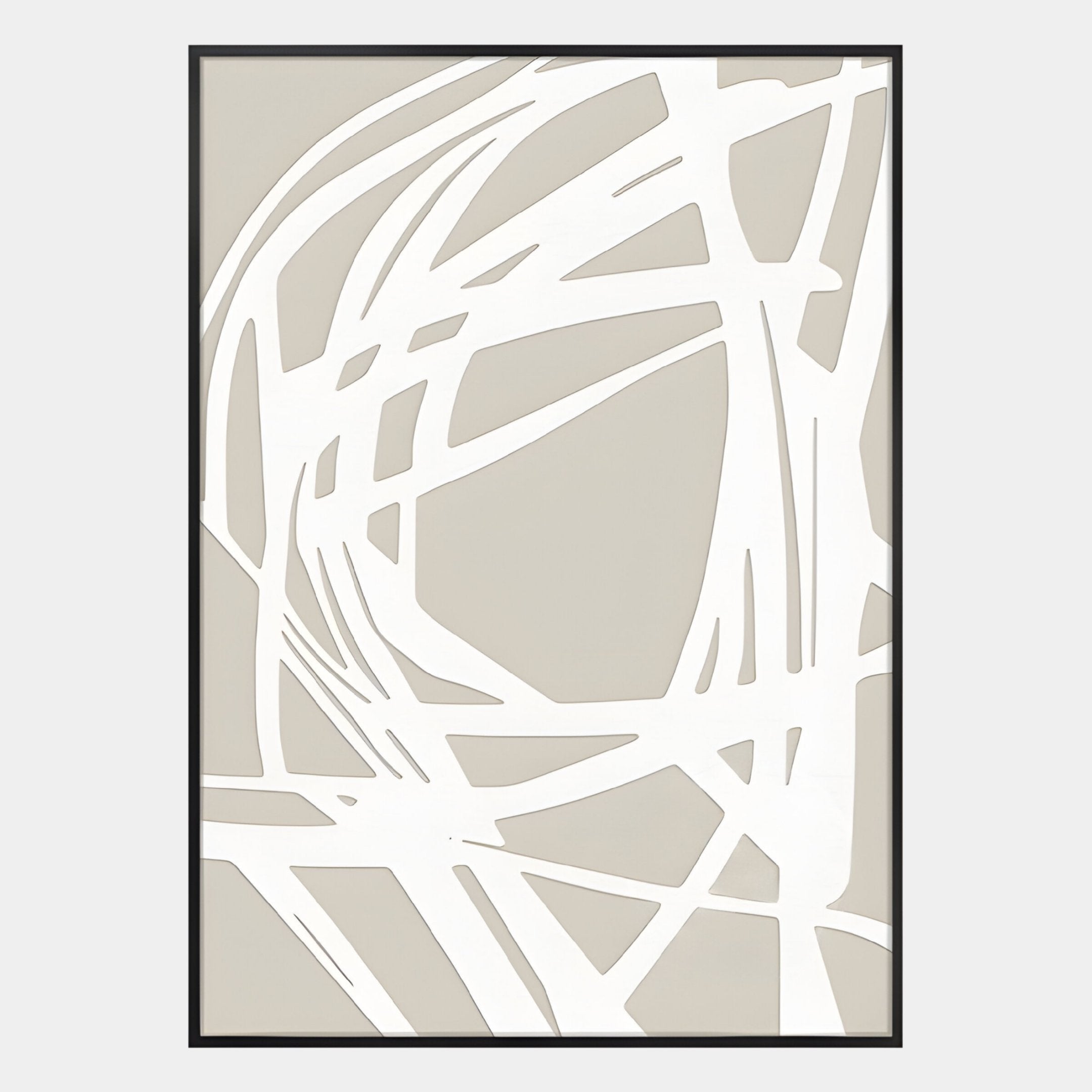Deralin Taupe Tangle Abstract 3D Carving Wall Art
