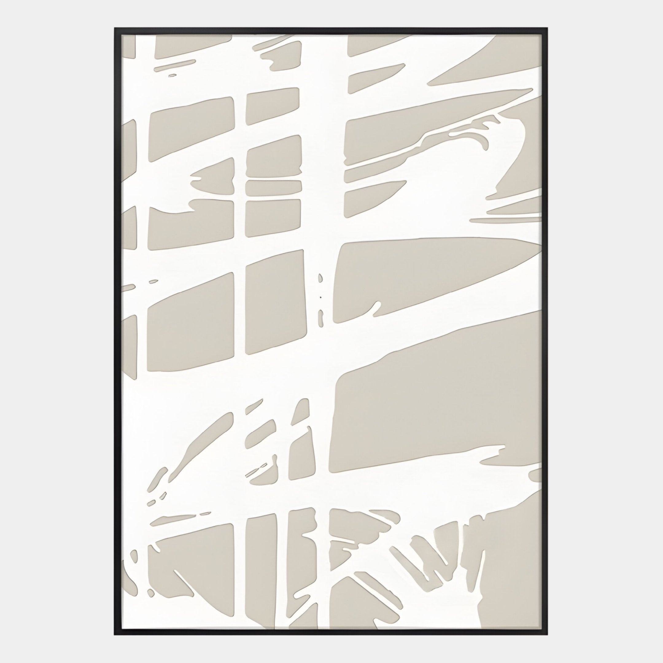 Deralin Taupe Stroke Abstract 3D Carving Wall Art