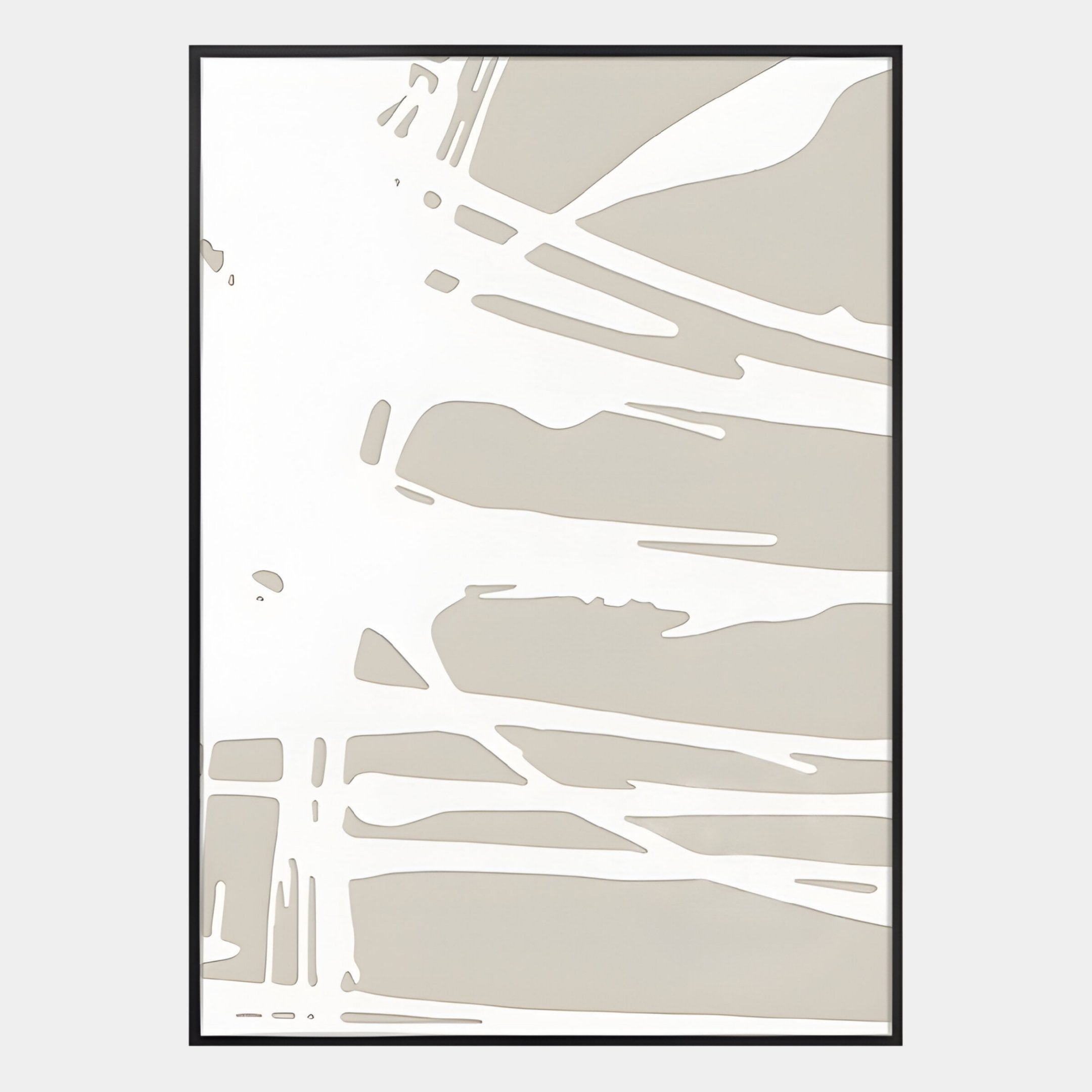 Deralin Taupe Drift Abstract 3D Carving Wall Art