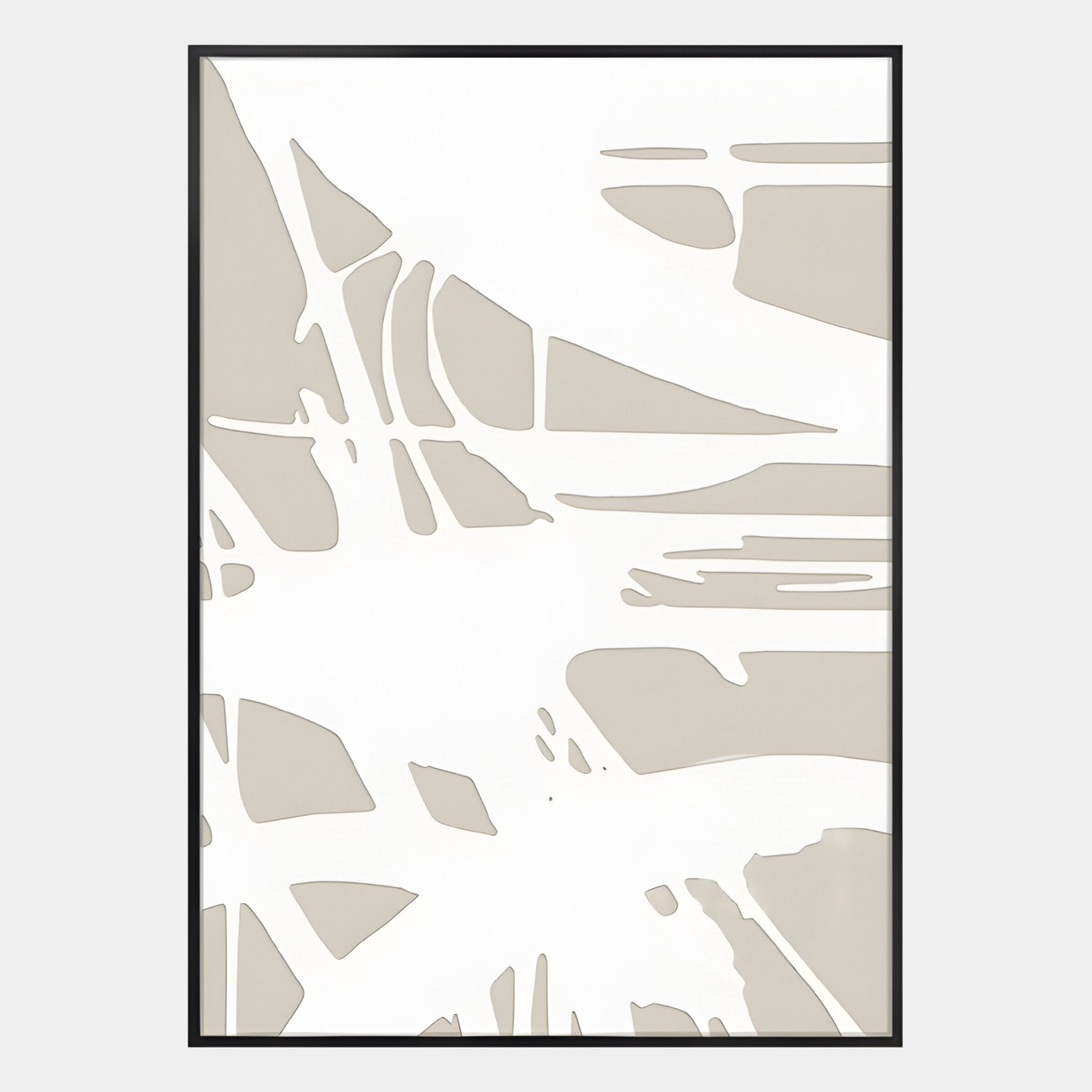 Deralin Taupe Trace Abstract 3D Carving Wall Art