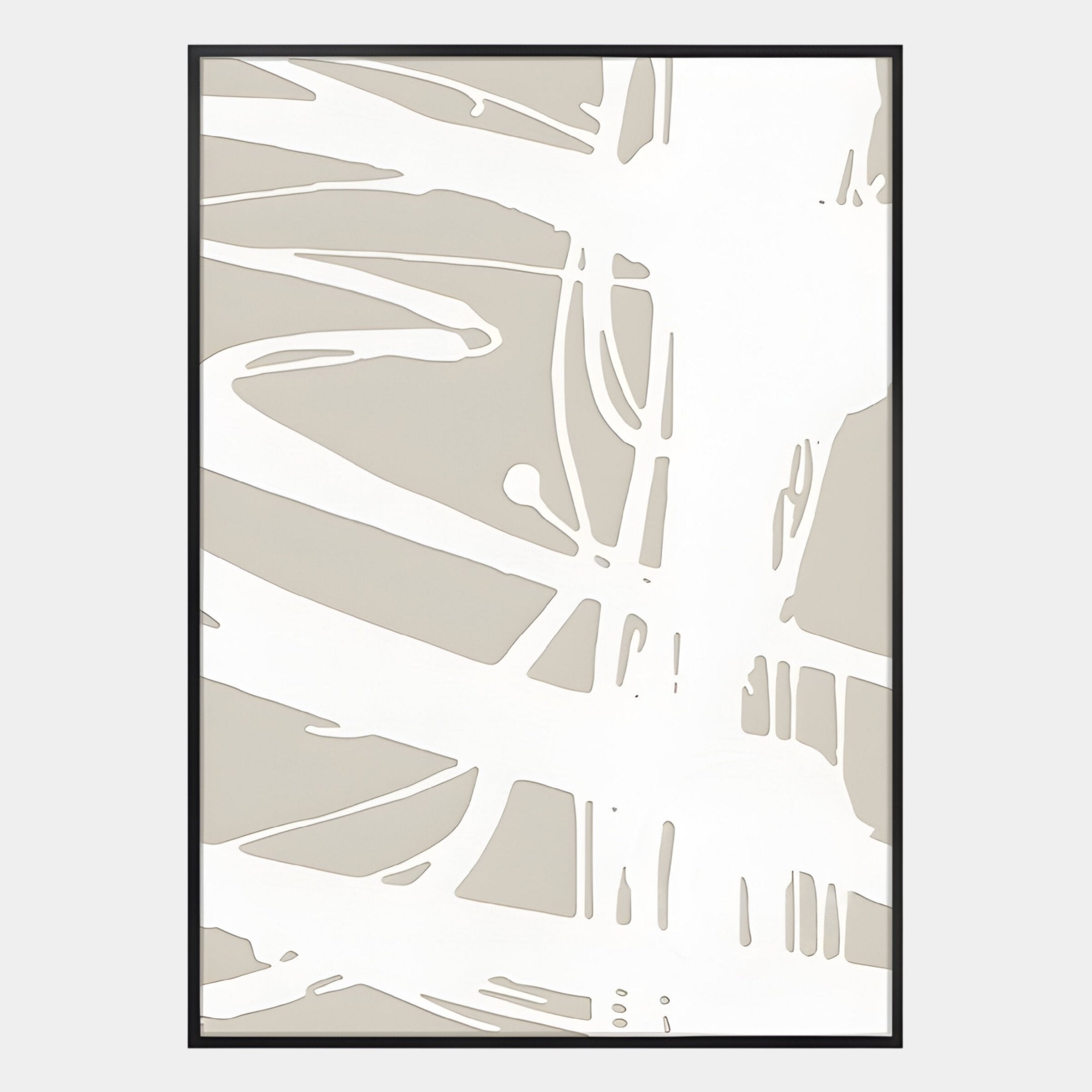 Deralin Taupe Flow Abstract 3D Carving Wall Art