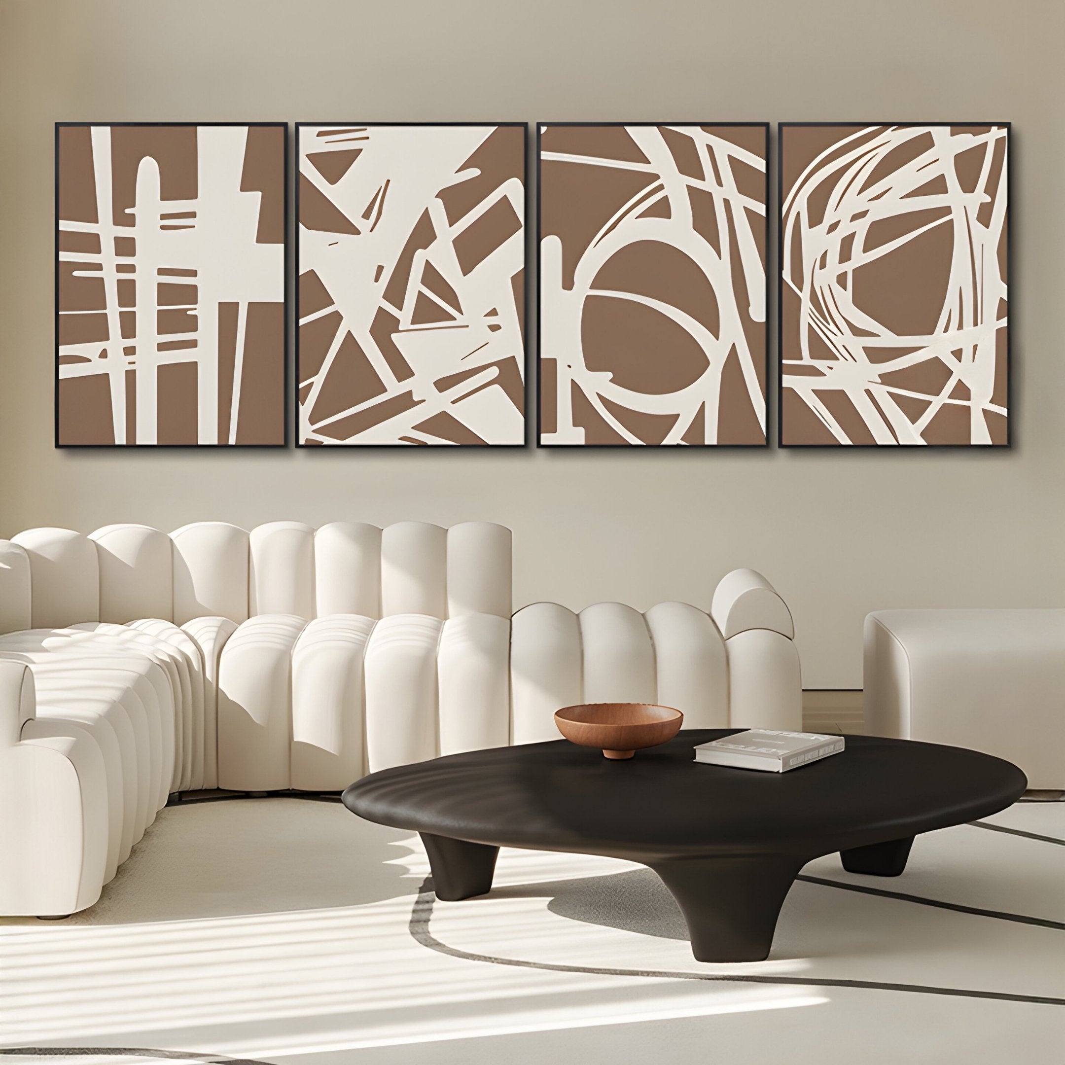 Deralin Mocha Tangle Abstract 3D Carving Wall Art