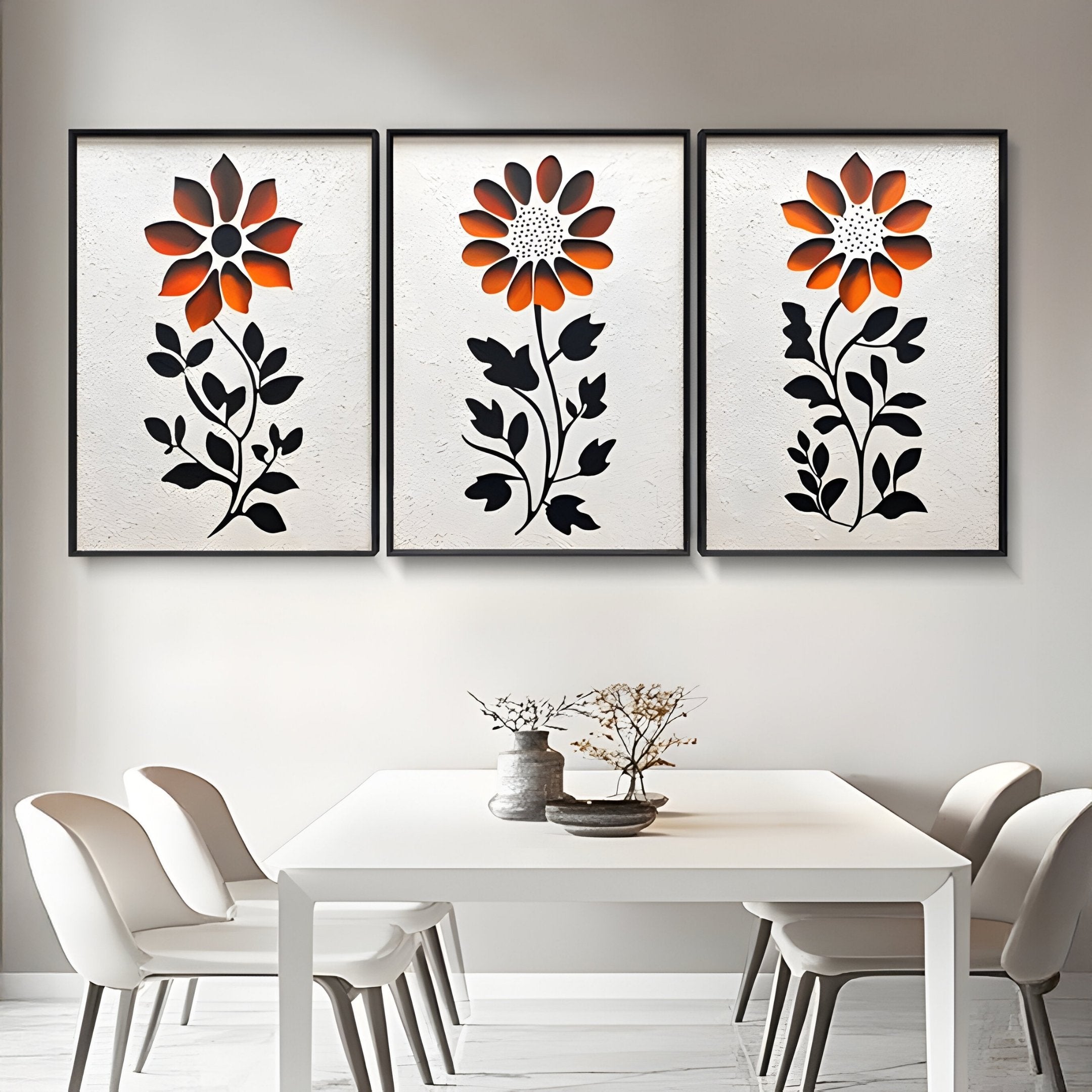 Floraventa Bloom III Floral 3D Carving Wall Art