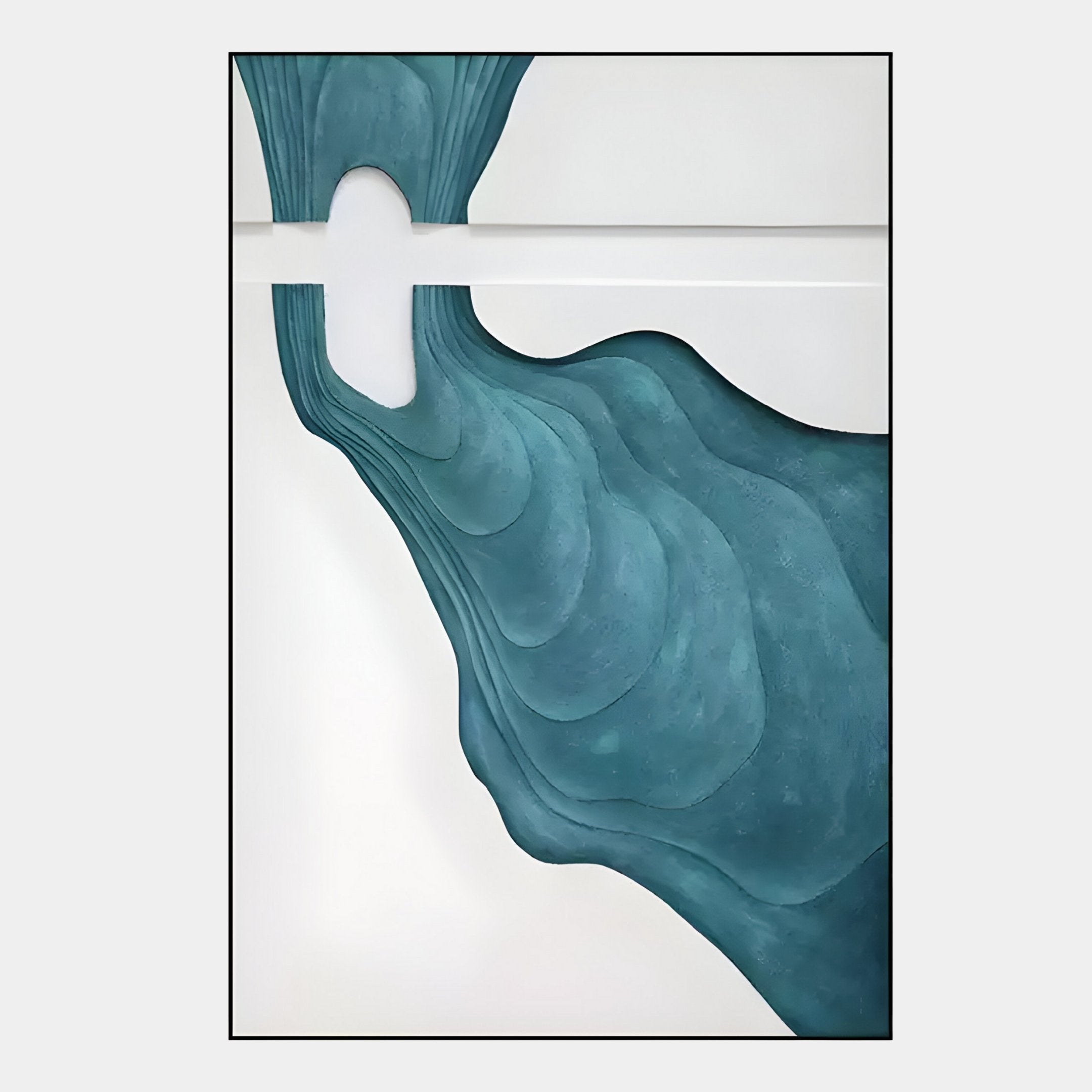 Fluvien Teal Flow 3D Carving Wall Art