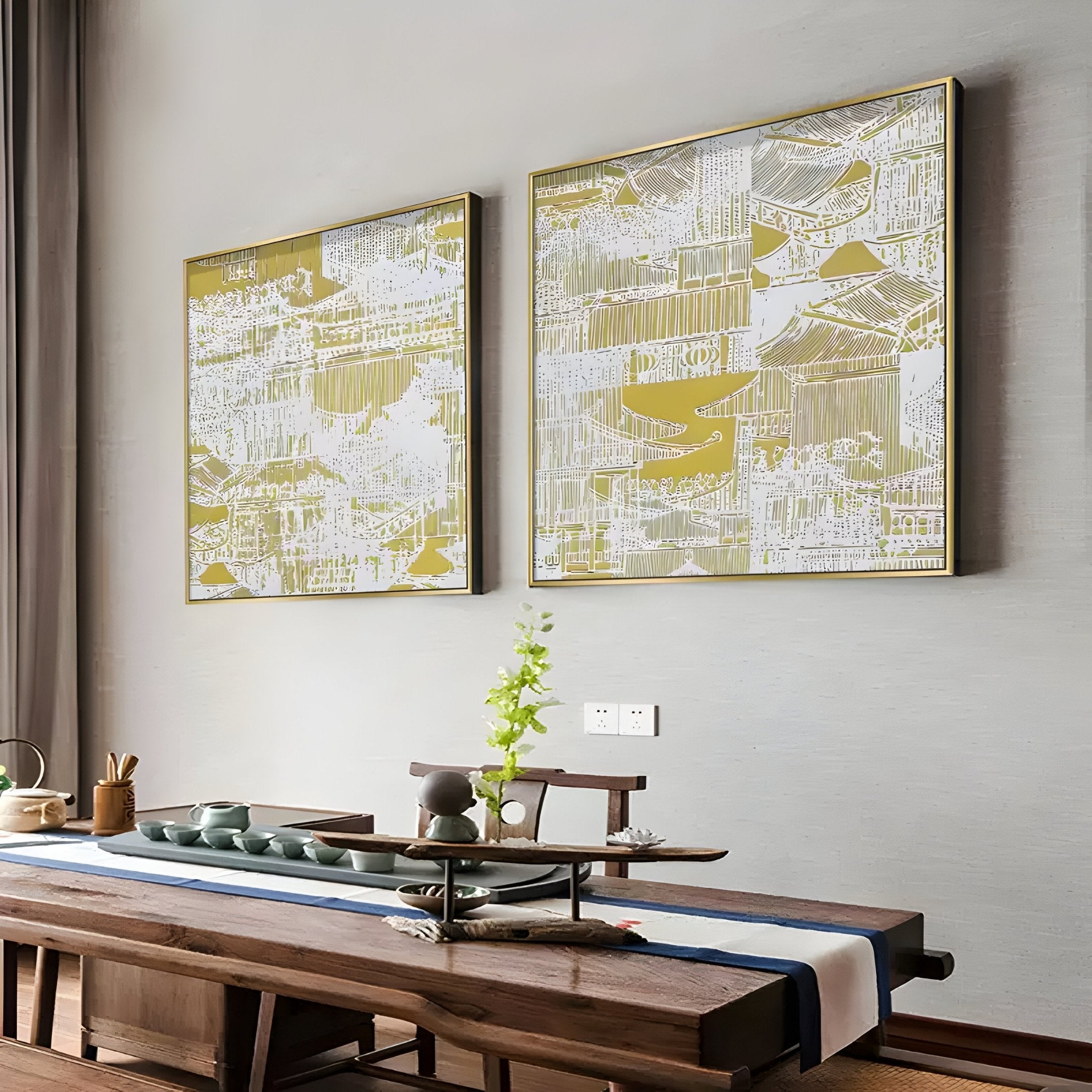 Orienta I Templescape Gold 3D Carving Wall Art