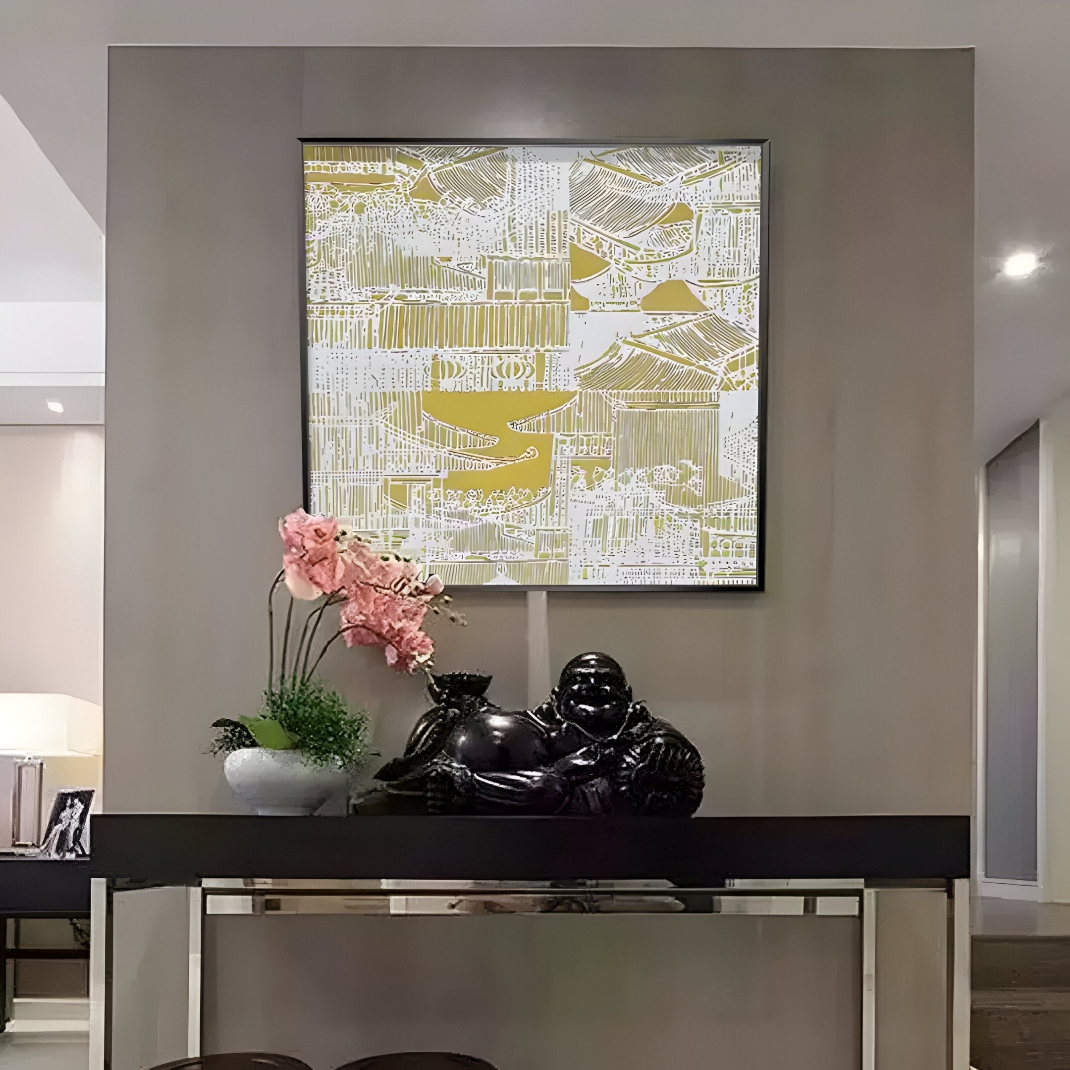 Orienta I Templescape Gold 3D Carving Wall Art