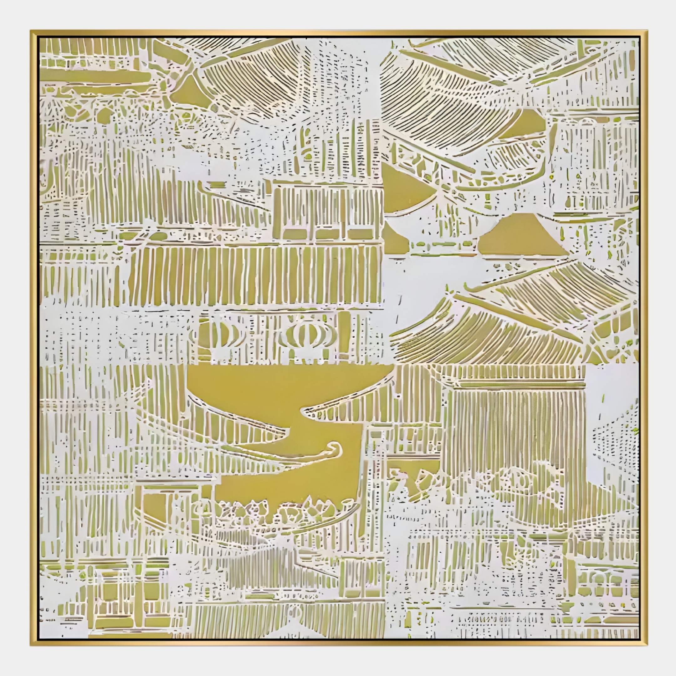 Orienta I Templescape Gold 3D Carving Wall Art