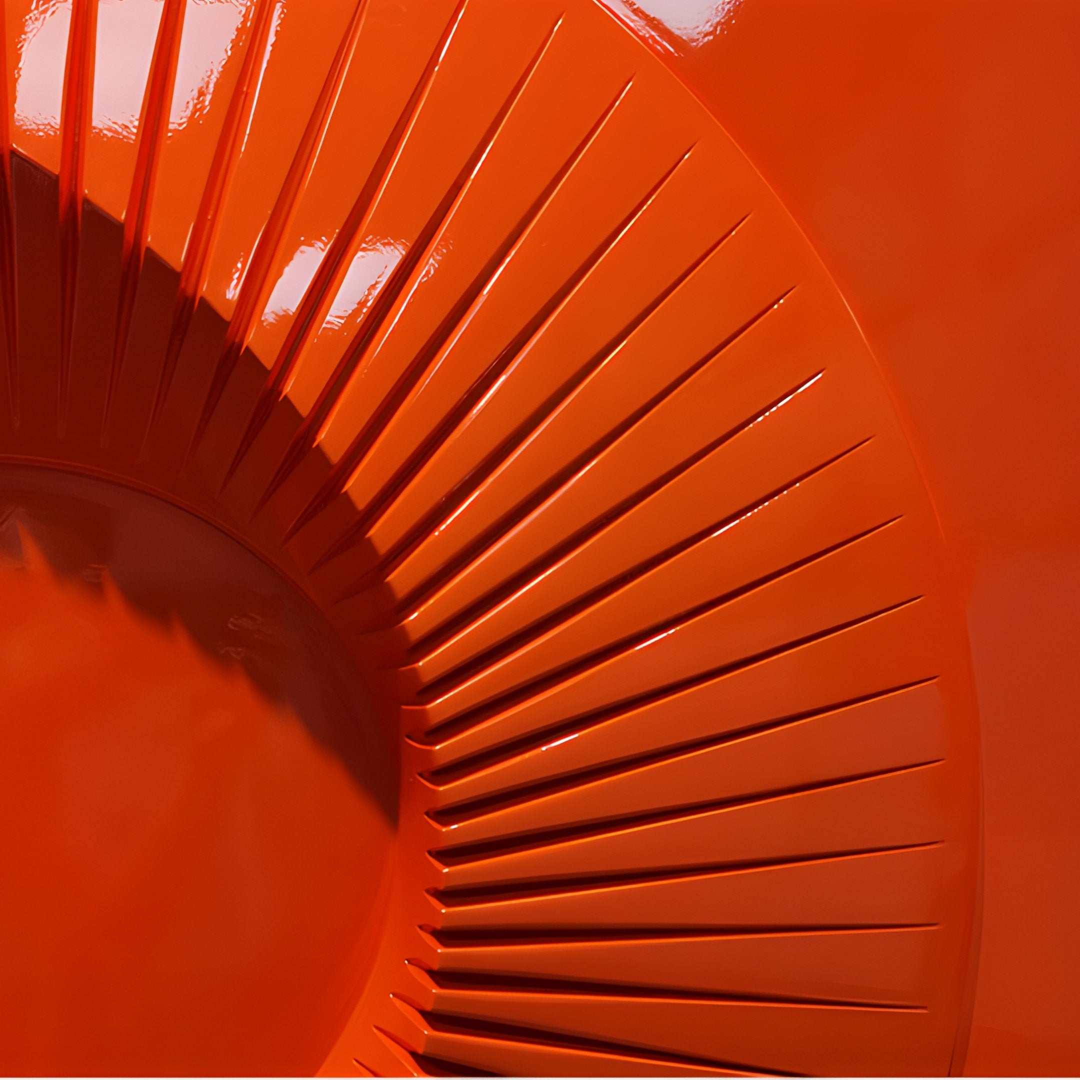 Solveta Orange Spiral Wood Relief 3D Wall Art