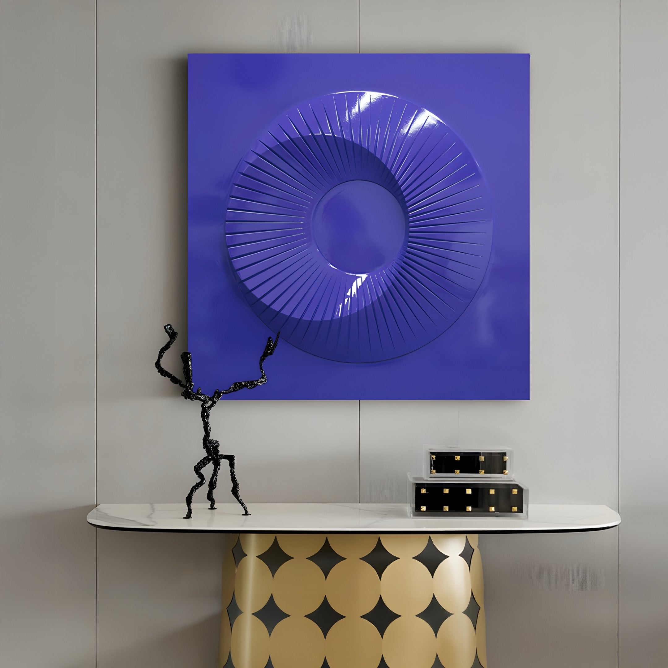 Solveta Purple Spiral Wood Relief 3D Wall Art