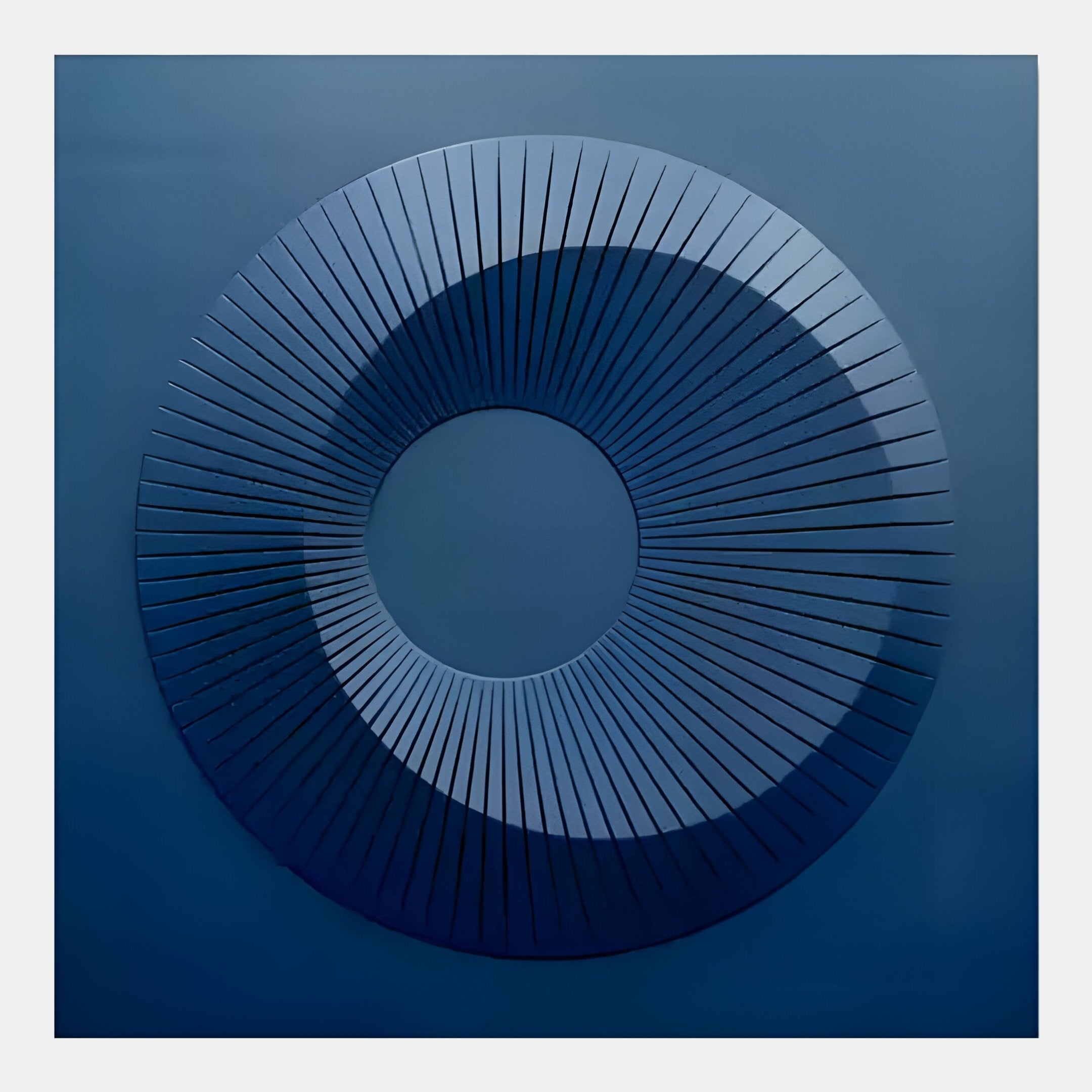 Solveta Steel Blue Spiral Wood Relief 3D Wall Art
