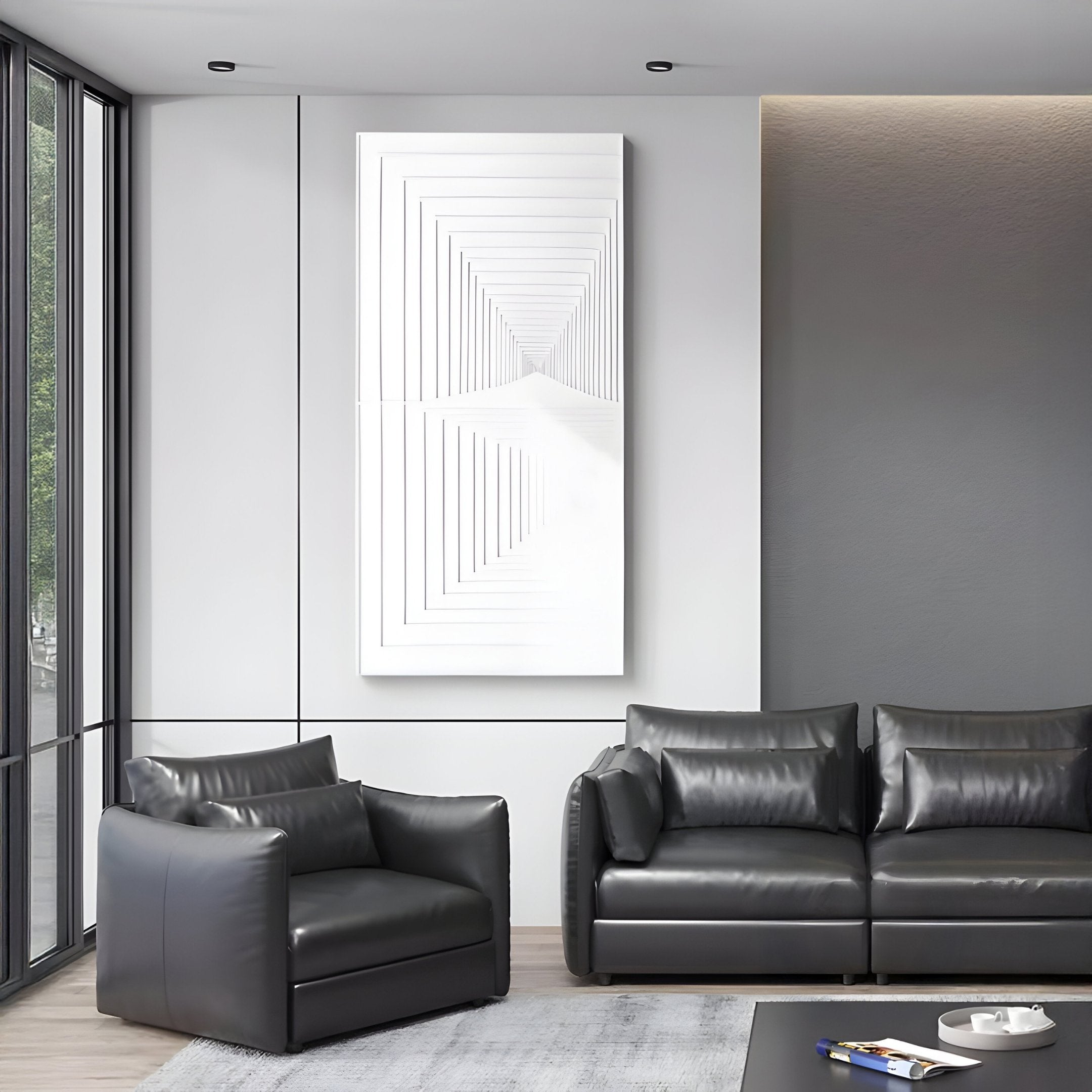 Varelo Vertical Geometric Relief 3D Wall Art