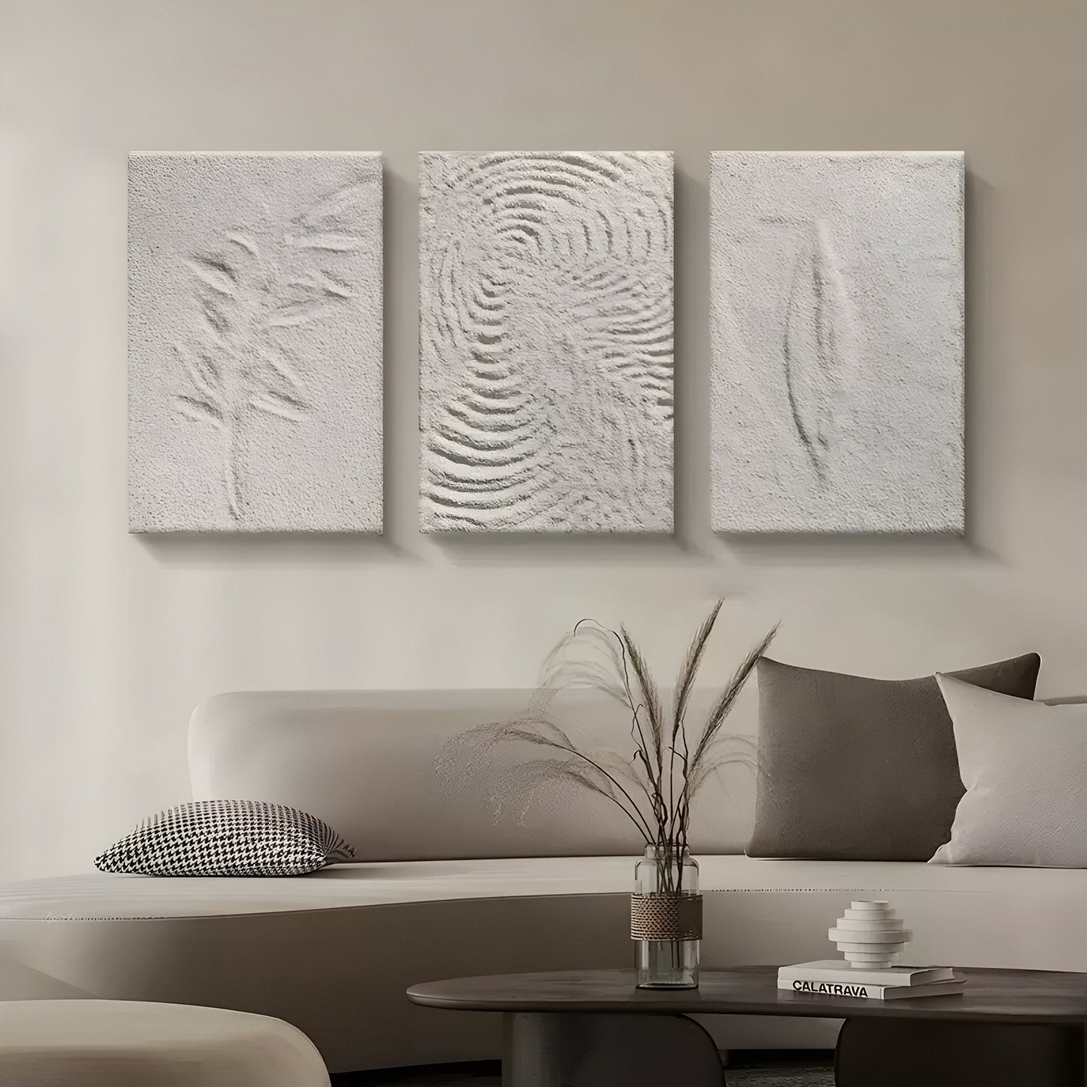 Cavara Ripple Textured White 3D Relief Wall Art