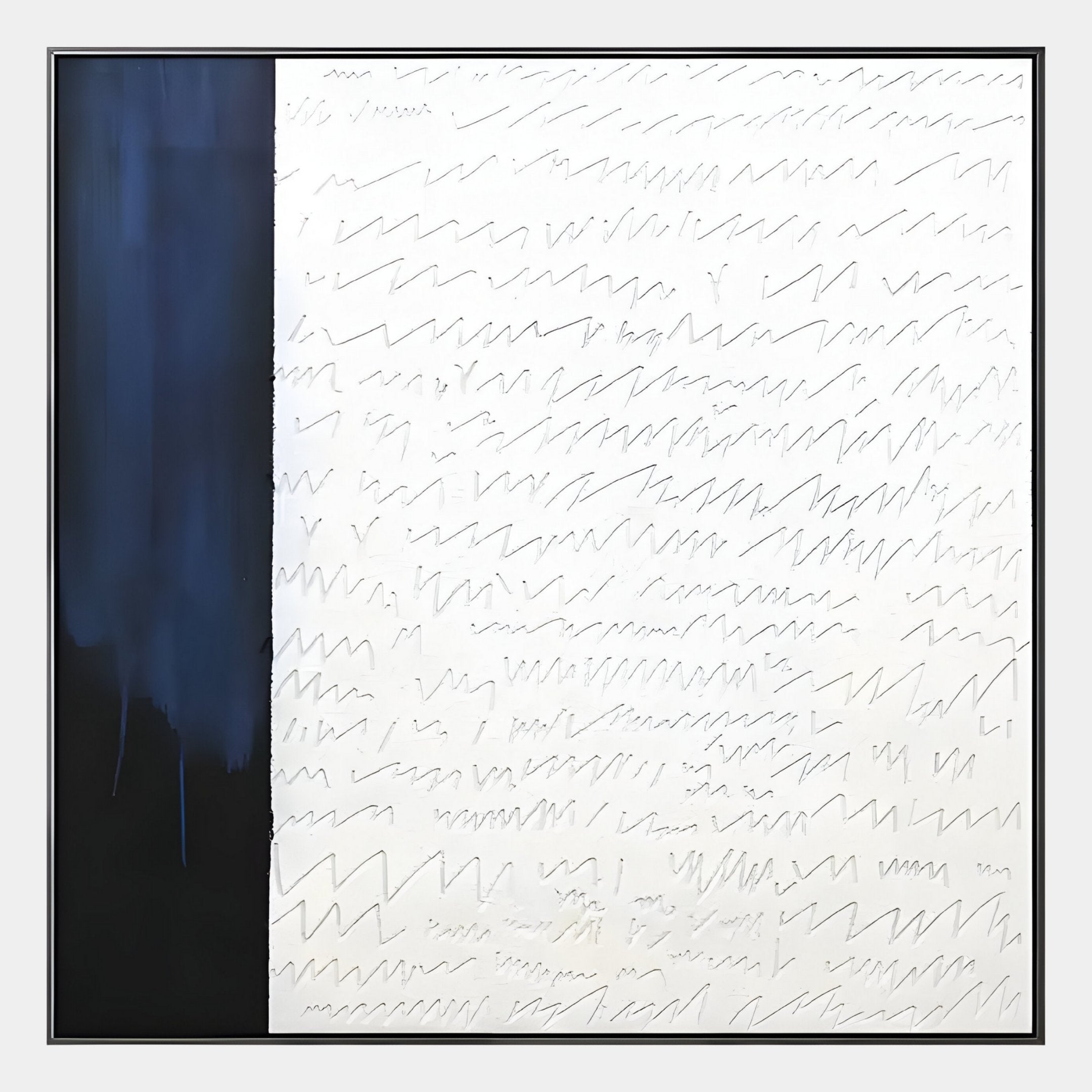 Skriva Indigo Script Textured 3D Carving Wall Art