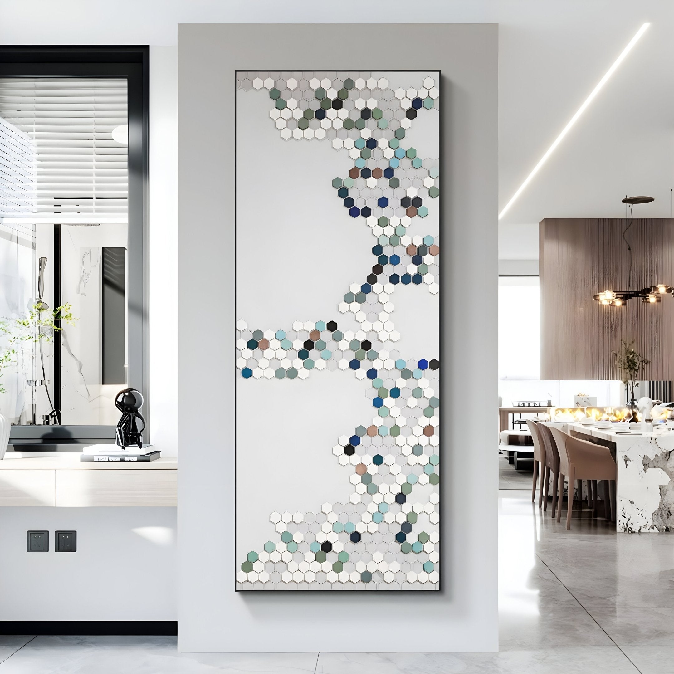 Hexara Vertical II Block Mosaic 3D Wall Art