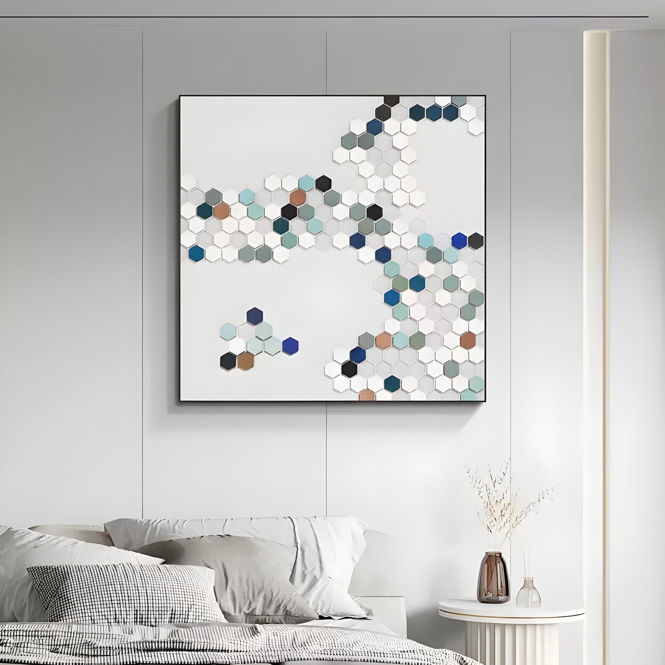 Hexara Square II Block Mosaic 3D Wall Art