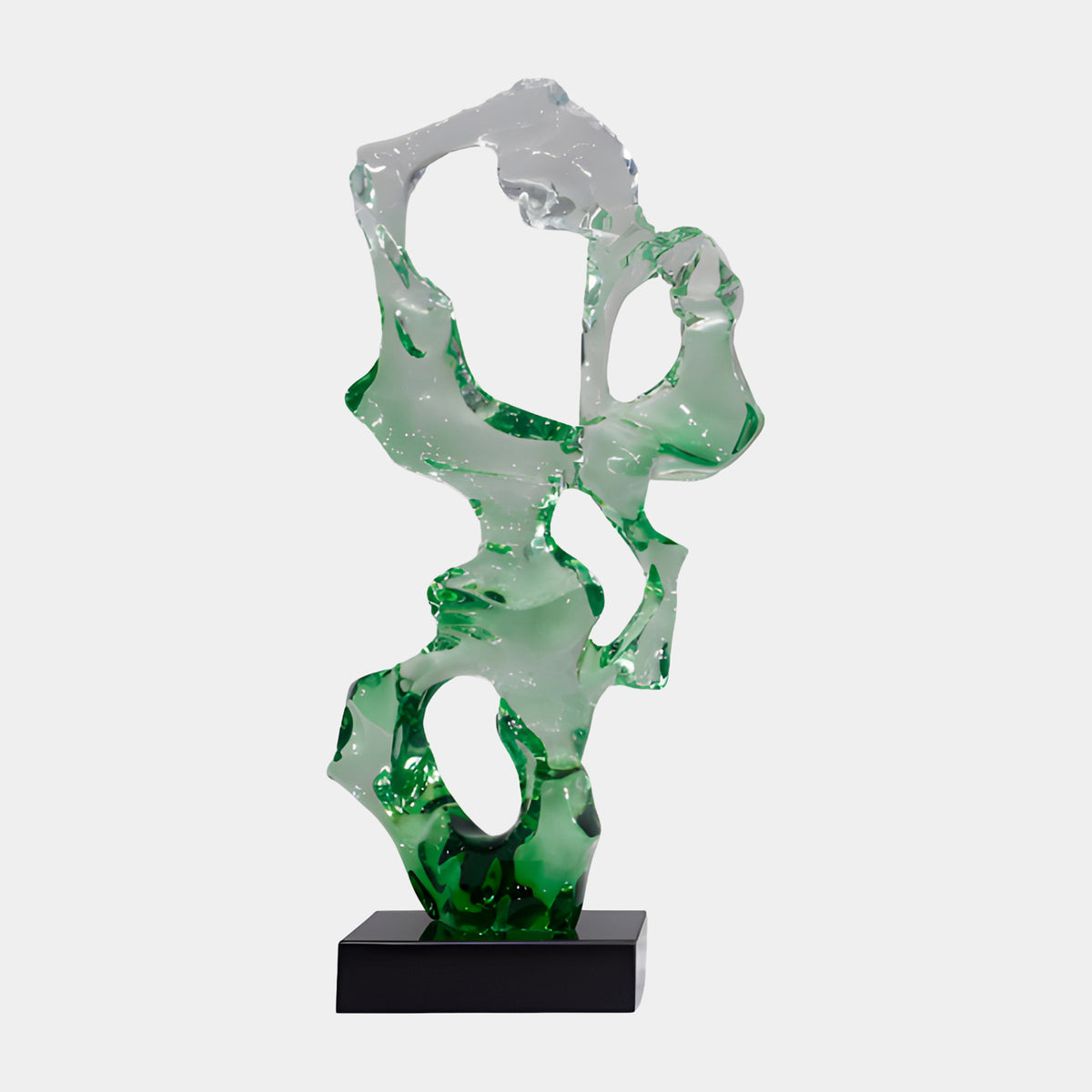 Green & Clear Pierced Ribbon Resin Sculpture - 83cm
