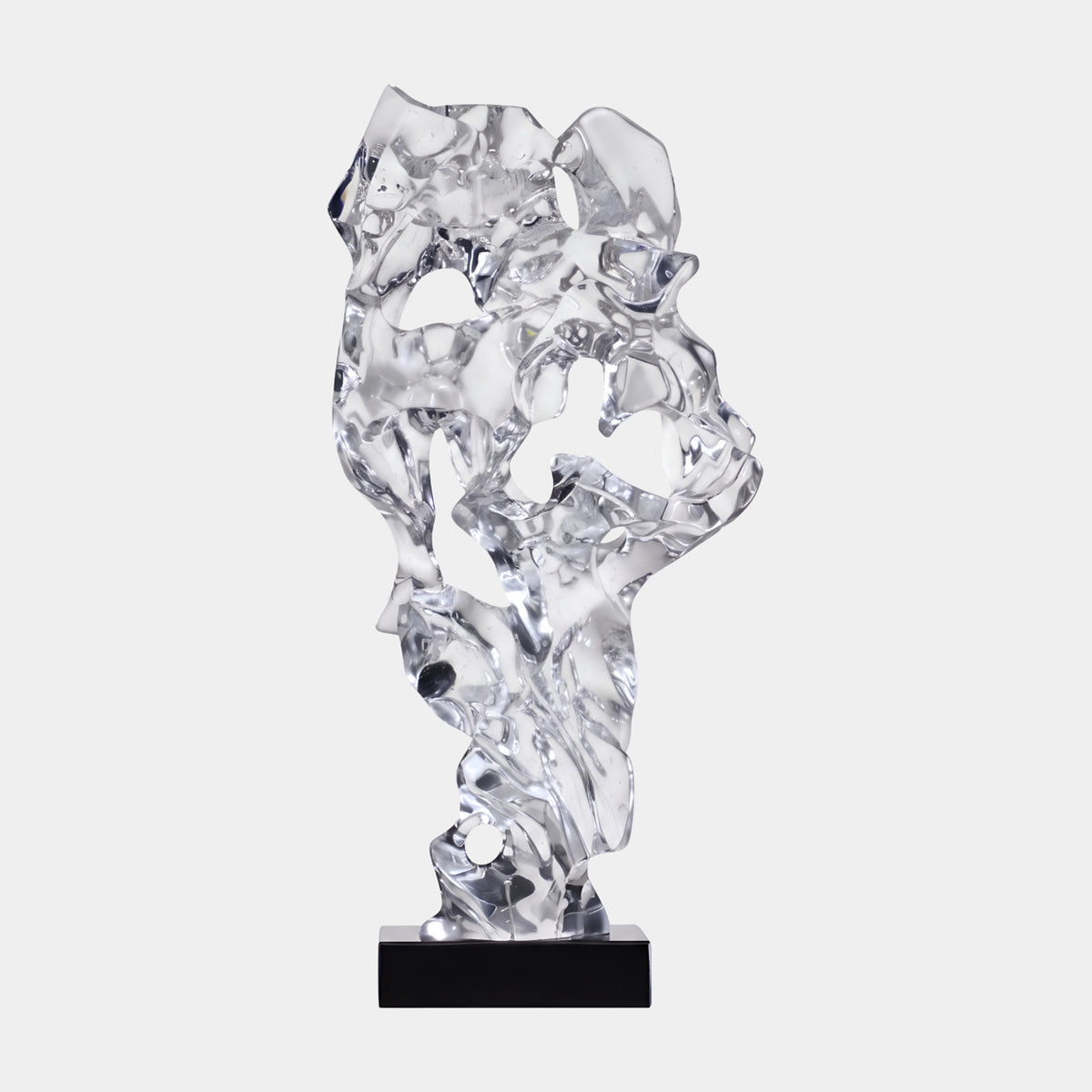 Clear Faceted Scholar's Rock Resin Sculpture - 86cm