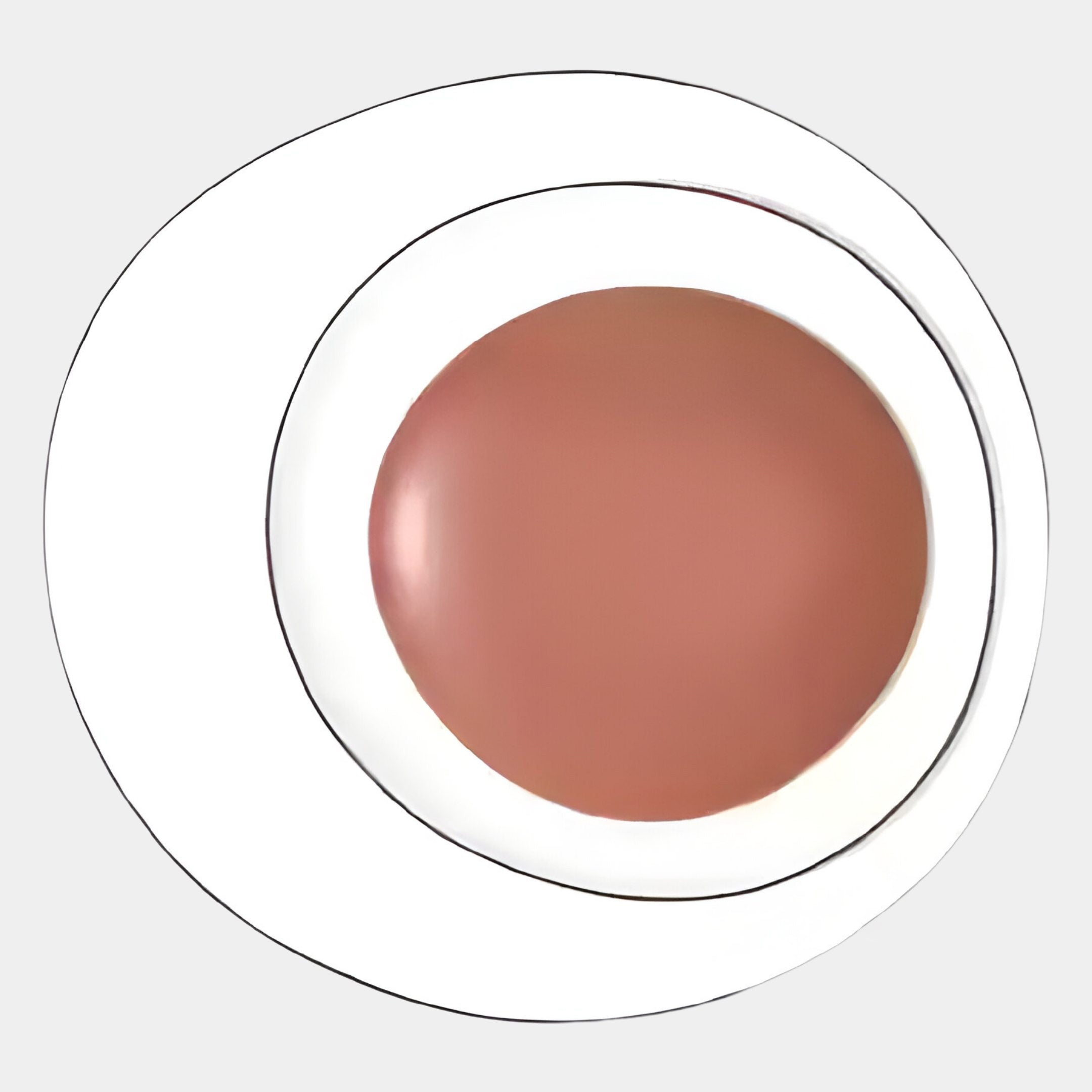 A white plate displays a large, round, light brown object centered on it—evoking the minimalist style of Giant Sculptures’ Aetherial Rosewood Glossy Circular Asymmetry 3D Wall Art.