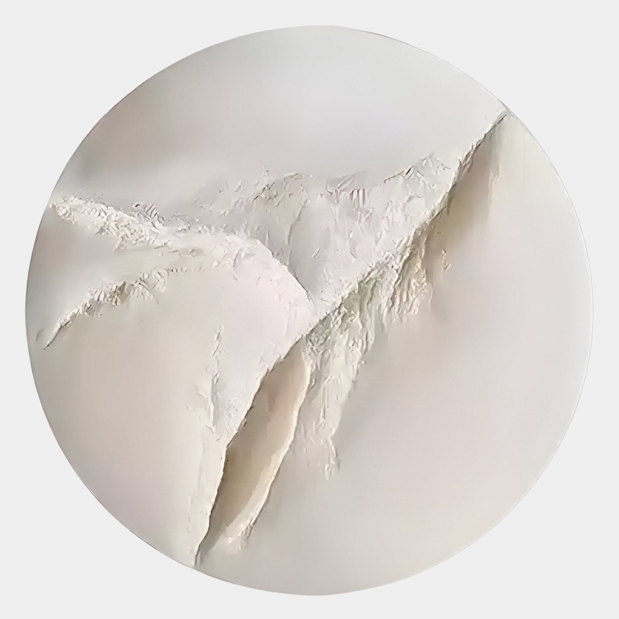 The Selene IV White Sandstone Textured 3D Wood Relief Wall Art by Giant Sculptures features raised, jagged ridges and soft shadows for an abstract mountain range look—ideal for adding depth to modern neutral interiors.