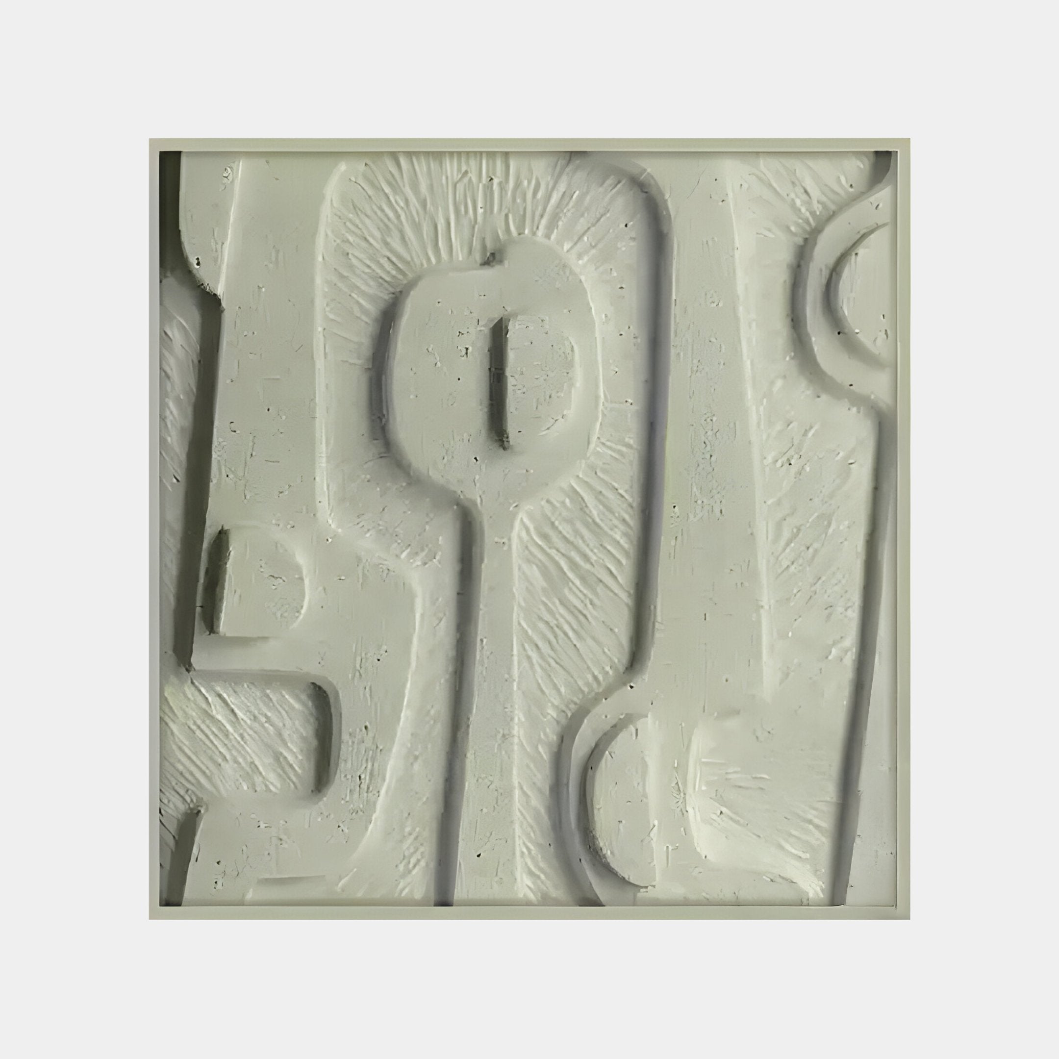 The Terravura Square Sage Green I 3D Wood Relief Wall Art by Giant Sculptures features raised, organic textures with curves and lines on a light surface. This minimalist piece creates depth and movement, ideal for interiors seeking abstract elegance within a square frame.