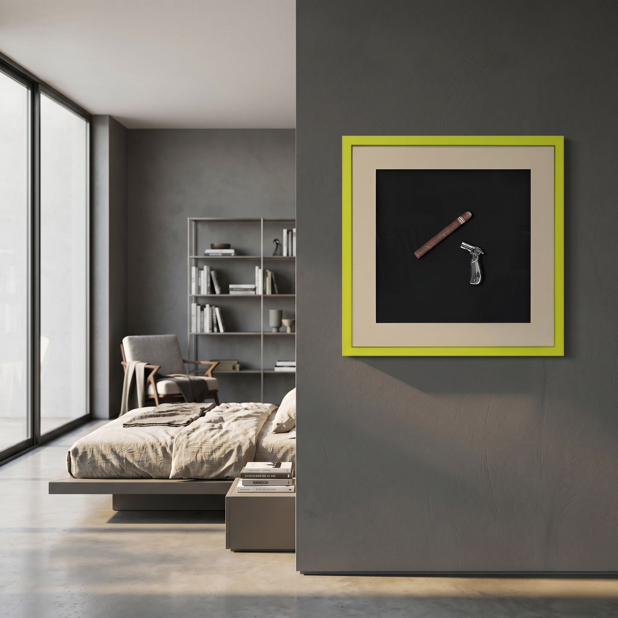 Tabacora Torch Lighter & Cigar Framed 3D Wall Art