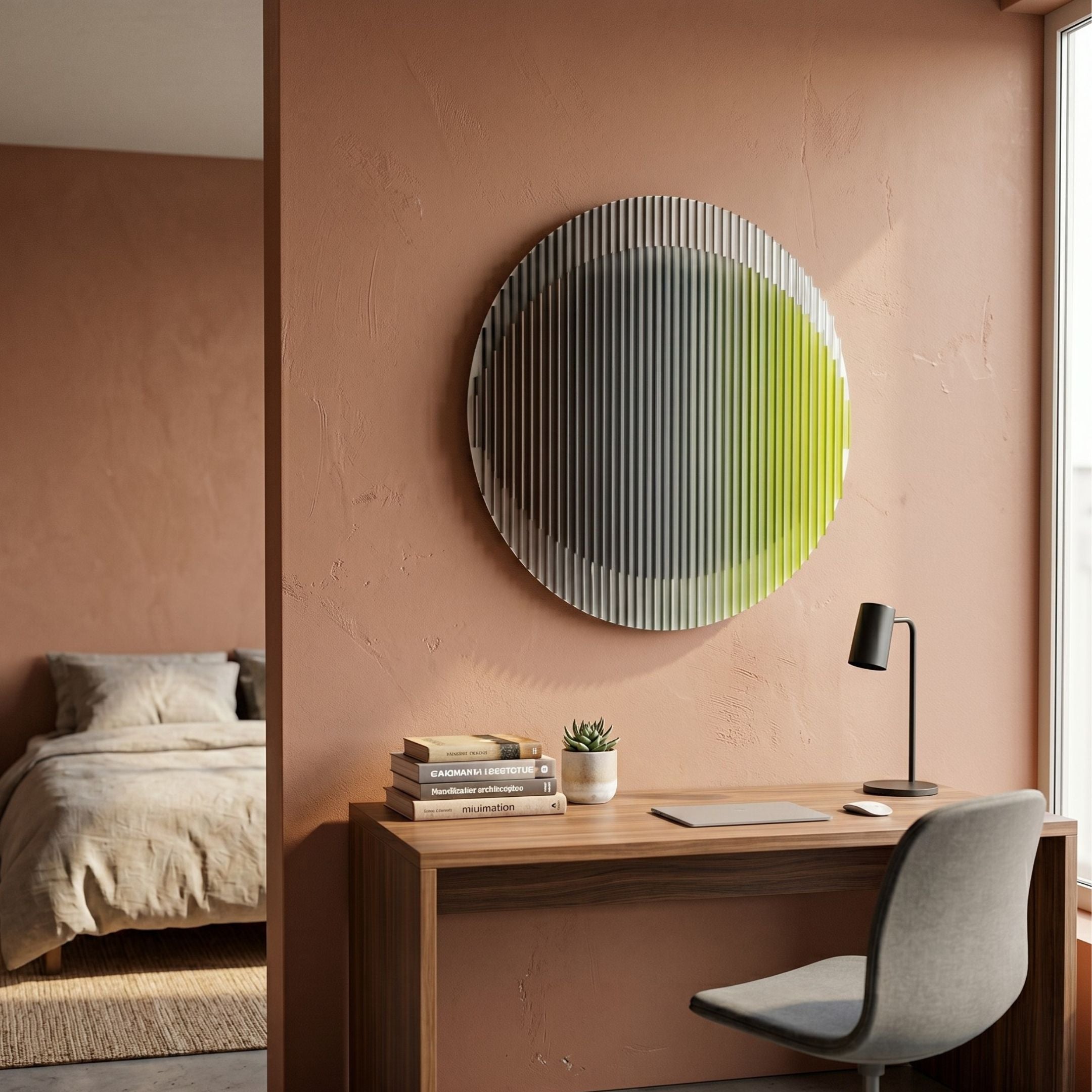 Sonorad Brown & Yellow Gradient Round Acrylic 3D Wall Art