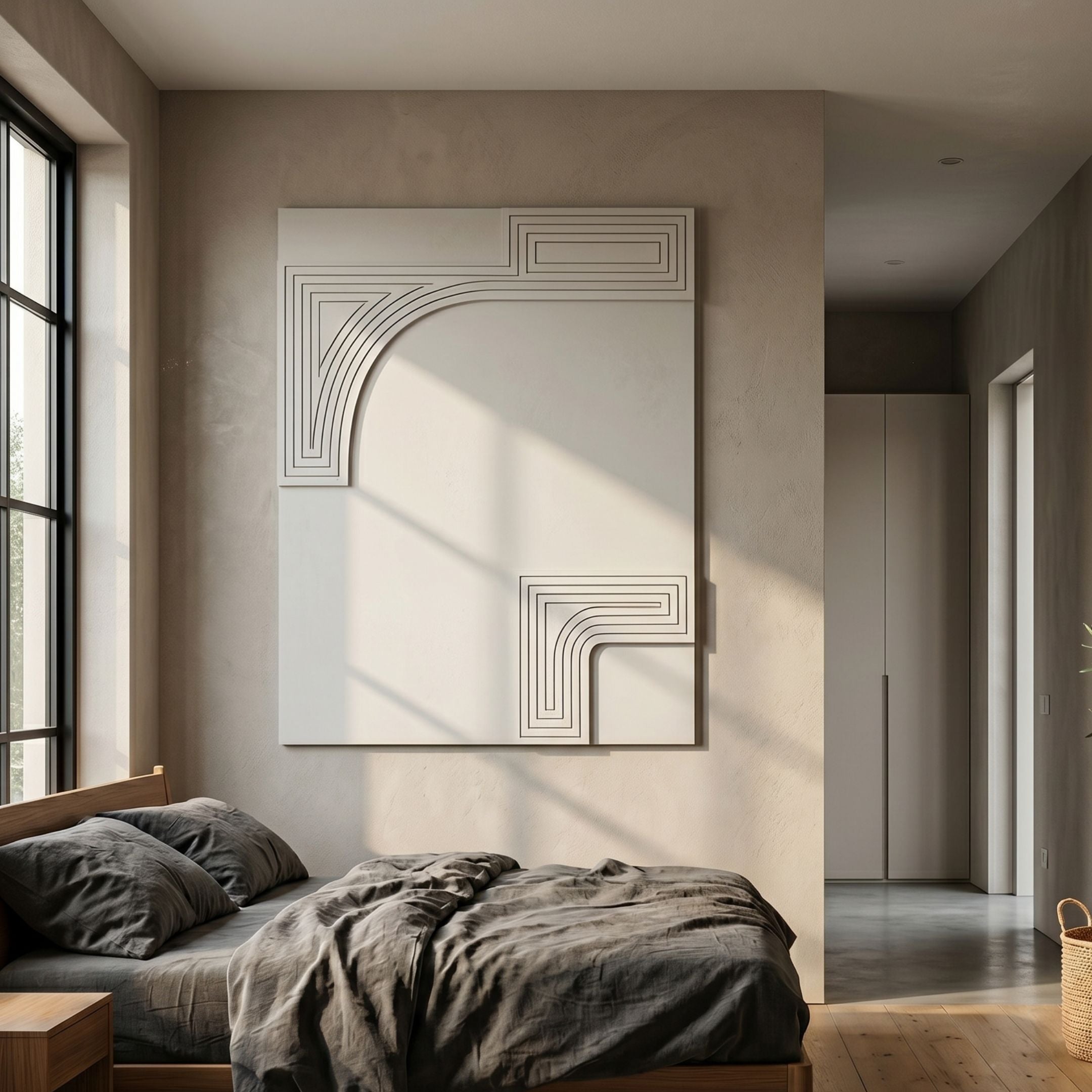 Lineaform Vertical Arch Wood Carving 3D Wall Art