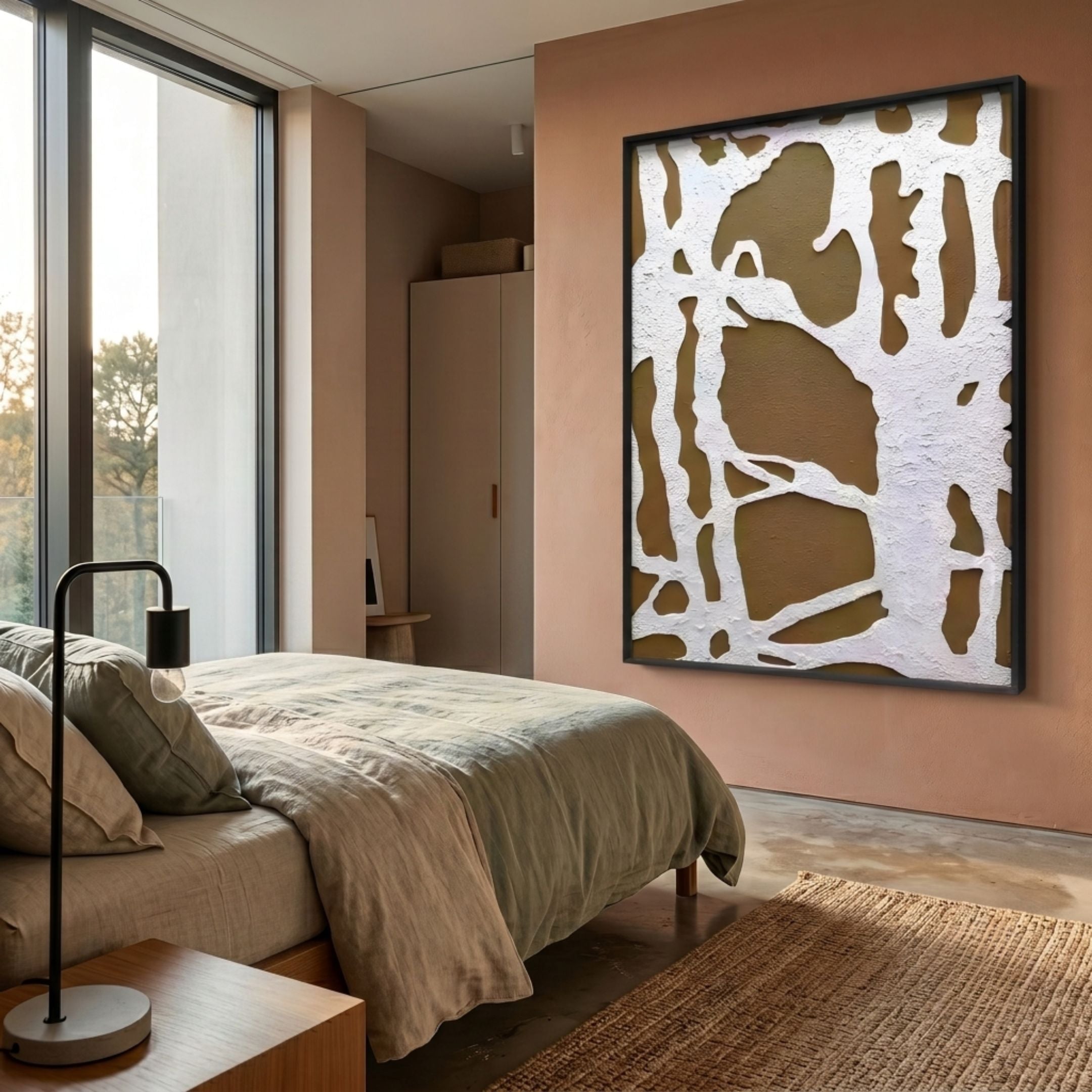 Drosan Bark Trace I Wood Carving 3D Wall Art