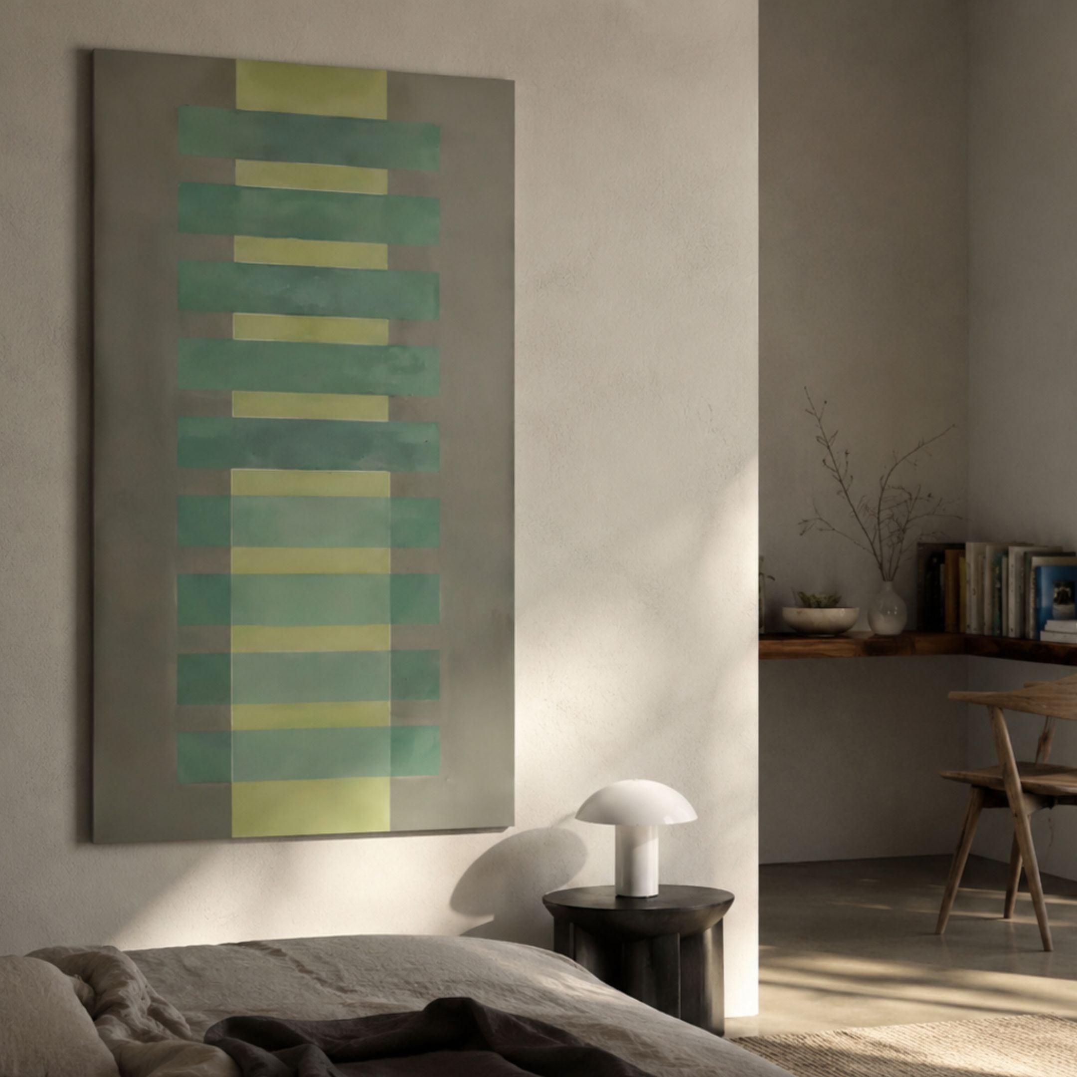 Lineris Green & Mint Layered Abstract Oil Painting