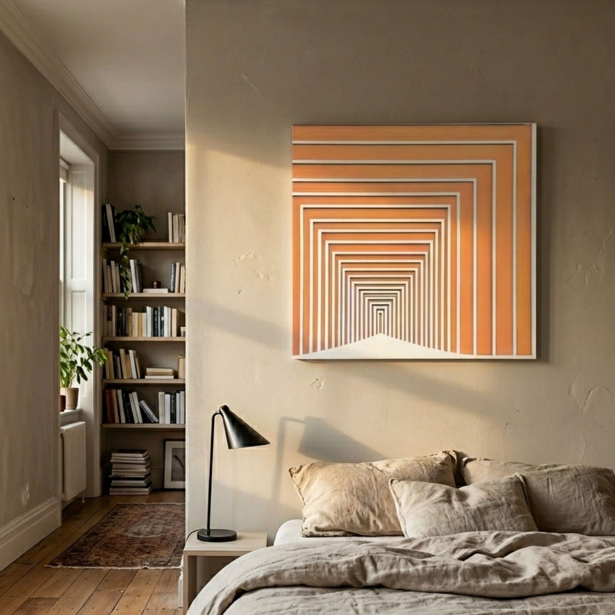 Prismalux Orange Wood Carving Hand-Painted 3D Wall Art