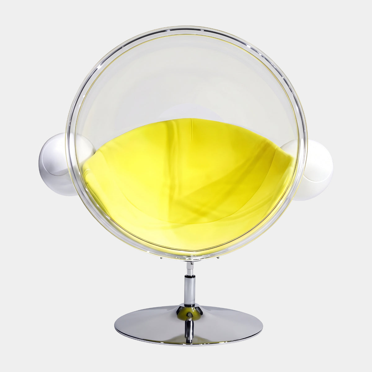 Clear & Yellow Open Sphere Acrylic Lounge Chair - 132cm
