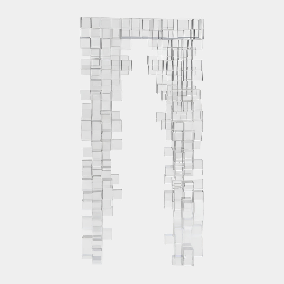Clear Stacked Cube Acrylic Twin Tower Sculpture - 110cm