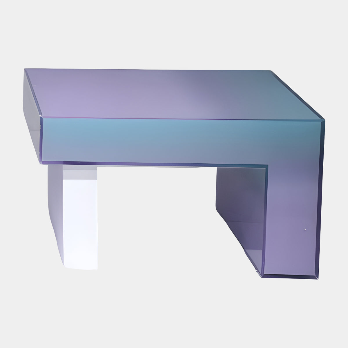 Lilac & Teal Graded L-Form Acrylic Low Table - 75cm
