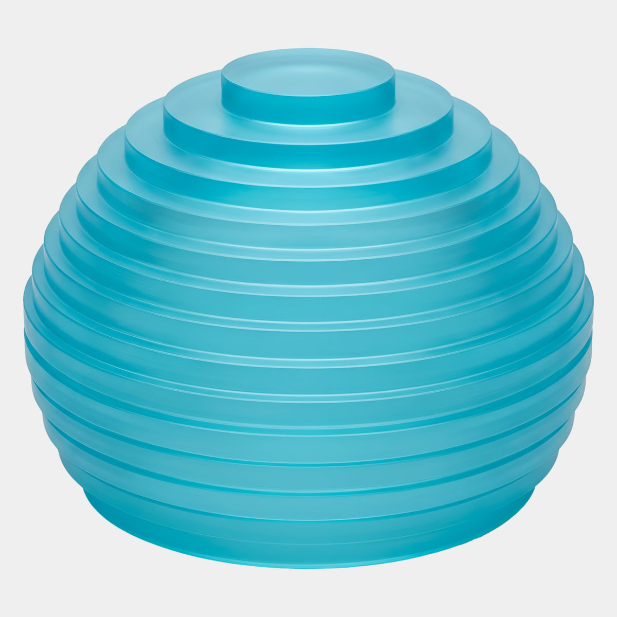 Frosted Teal Stepped Globe Acrylic Sculpture - 45cm