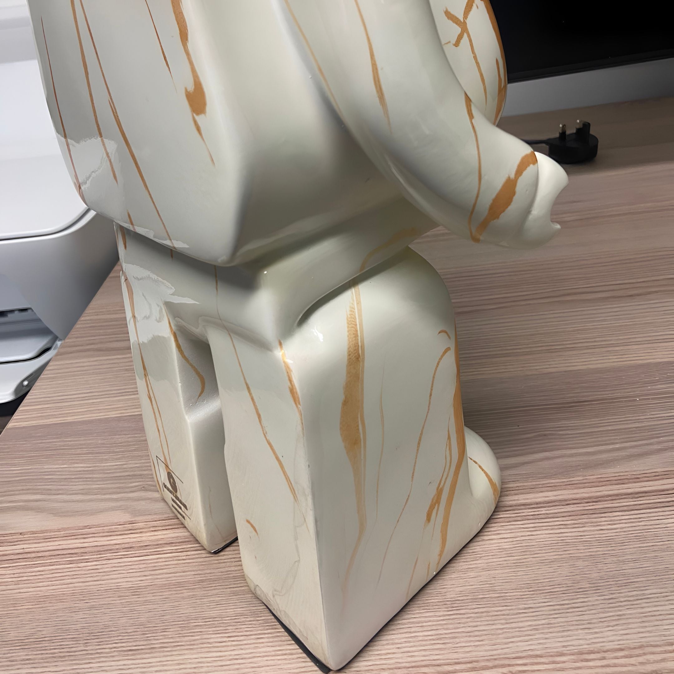 Golden Luster Bear Sculpture - 50cm (Ex-Display)