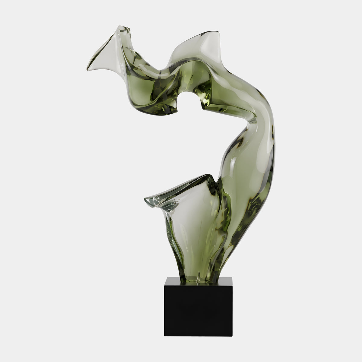 Olive Grey Arched Abstract Resin Sculpture - 145cm
