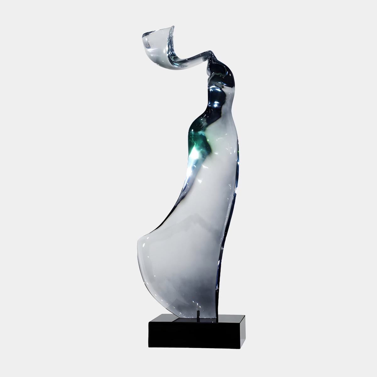 Clear & White Windblown Figure Resin Sculpture - 107cm