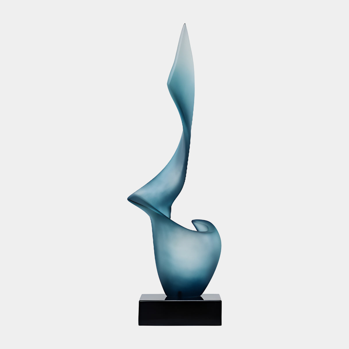 Frosted Blue Grey Rising Twist Resin Sculpture - 74cm