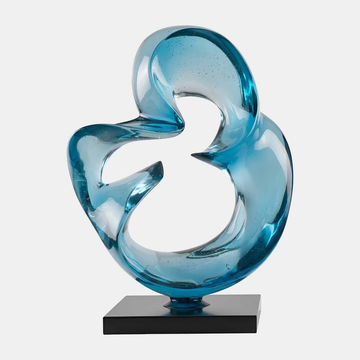 Blue Double Curl Resin Sculpture - 110cm