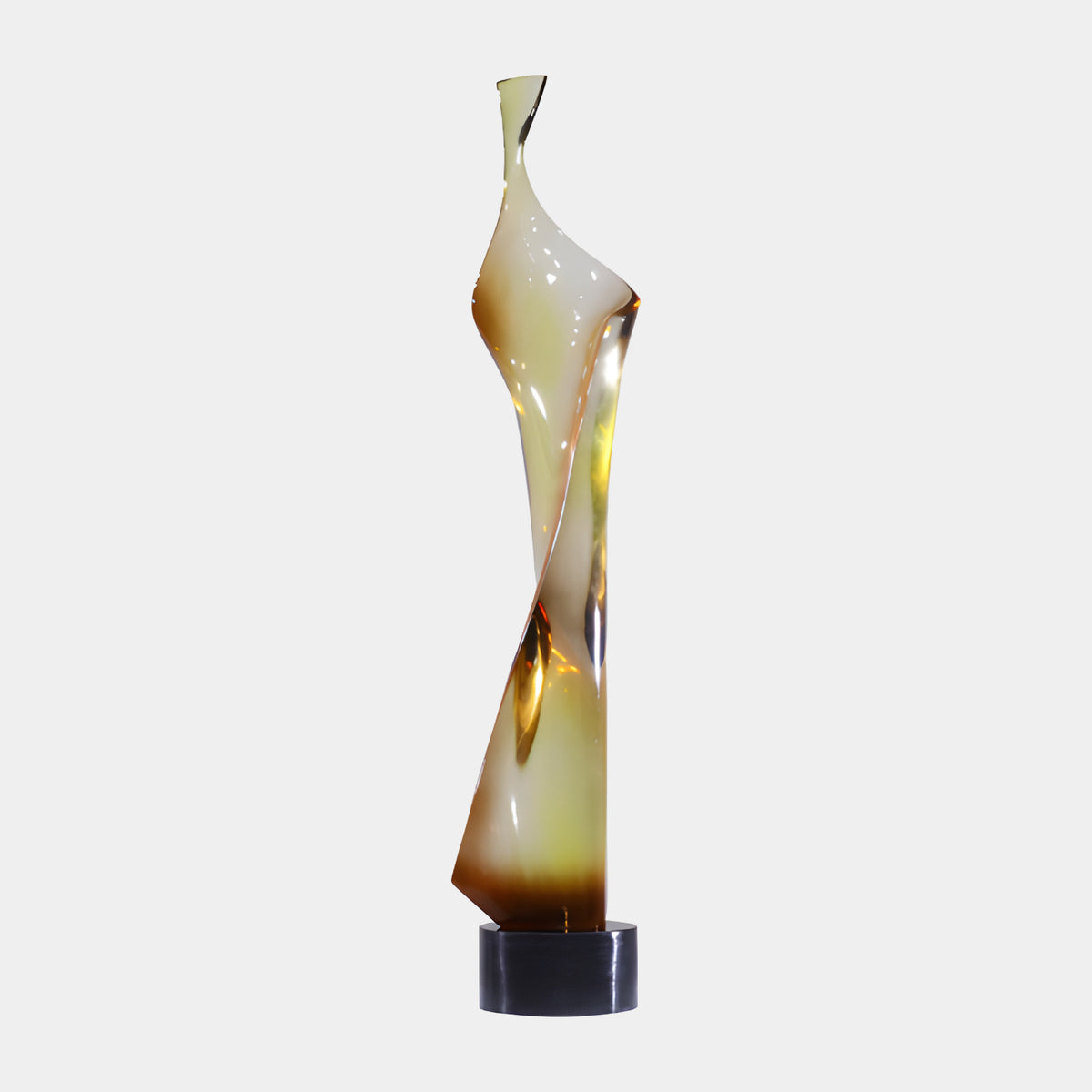 Orange & Cream Folded Blade Resin Sculpture - 120cm