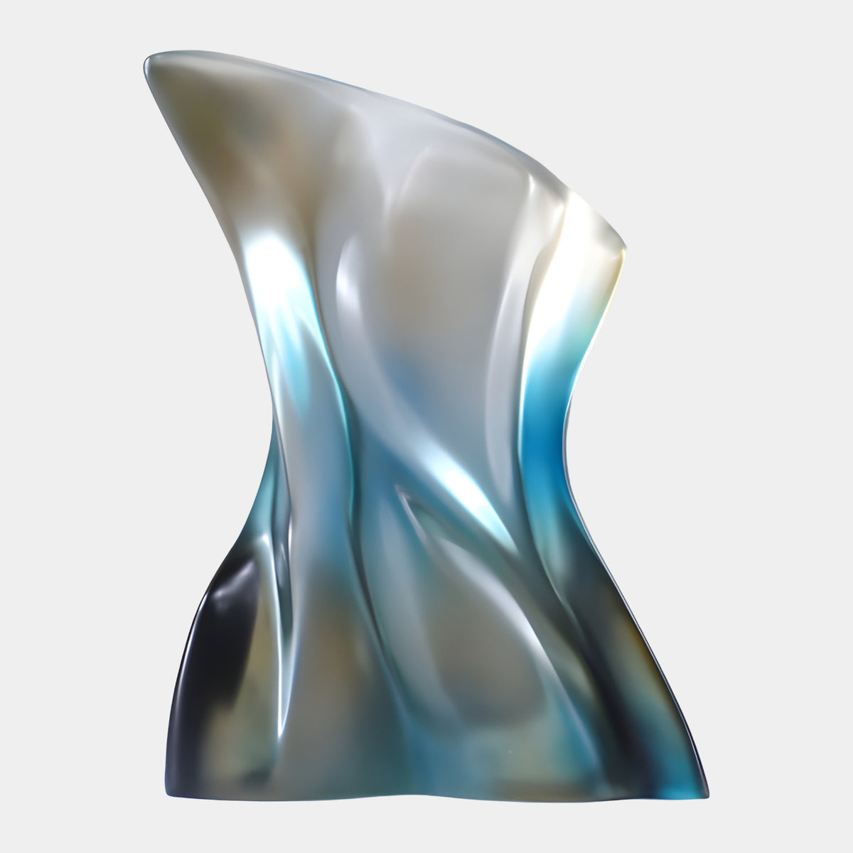 Blue & Cream Hooded Fold Resin Sculpture - 30cm