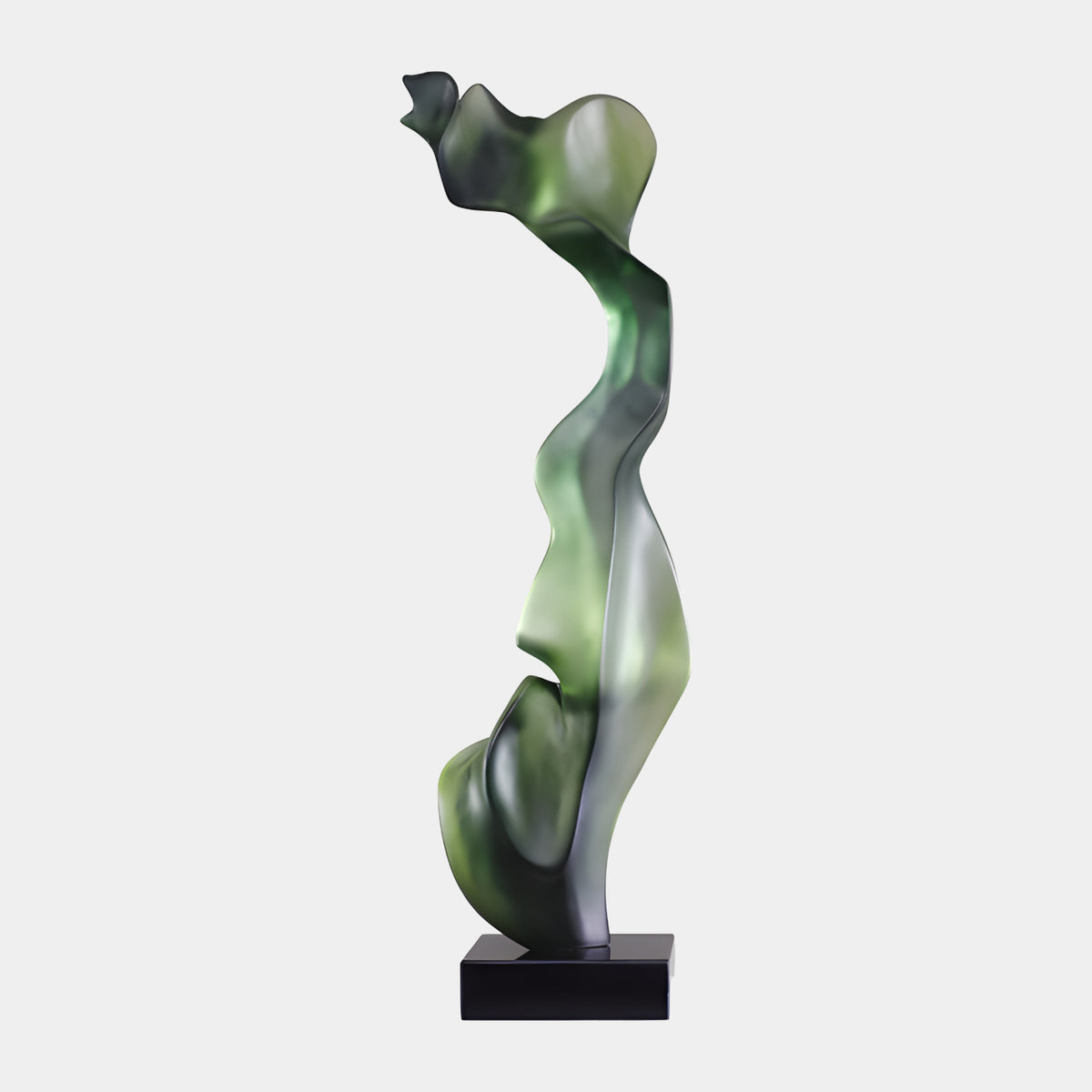 Green Frosted Twisting Figure Resin Sculpture - 85cm