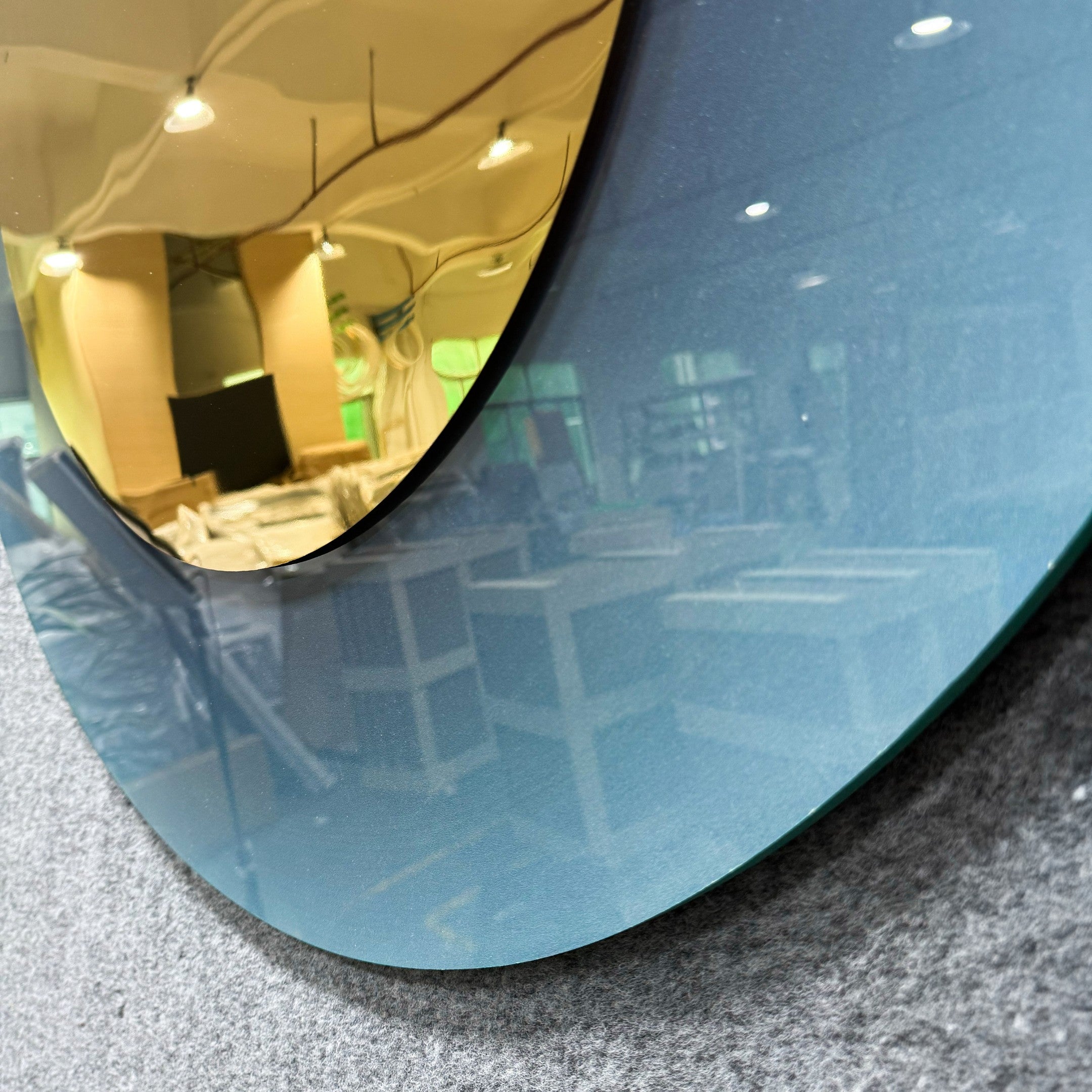 Coreva Teal Acrylic & Gold Mirror Round 3D Wall Art