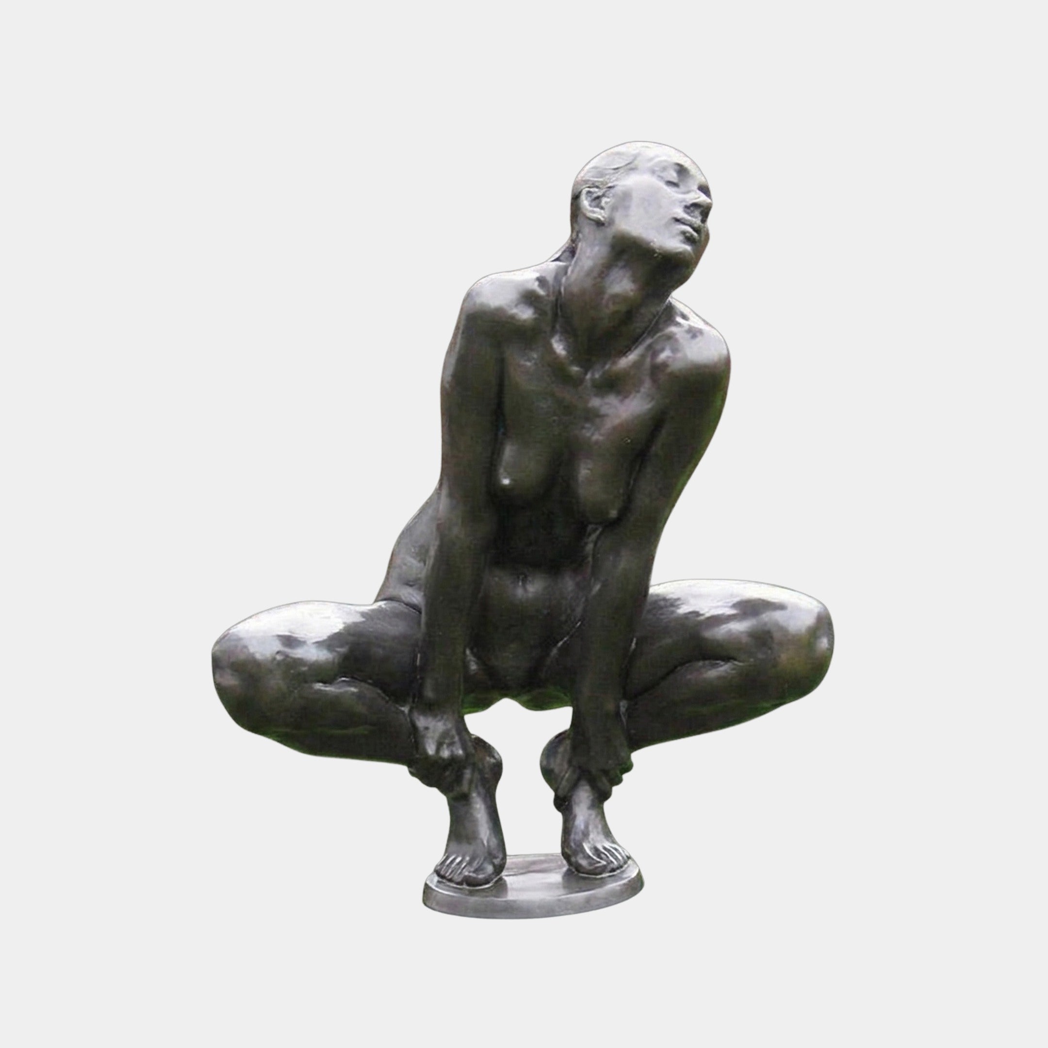 Life-Size Contemporary Crouching Female Figure Bronze Sculpture - 140cm