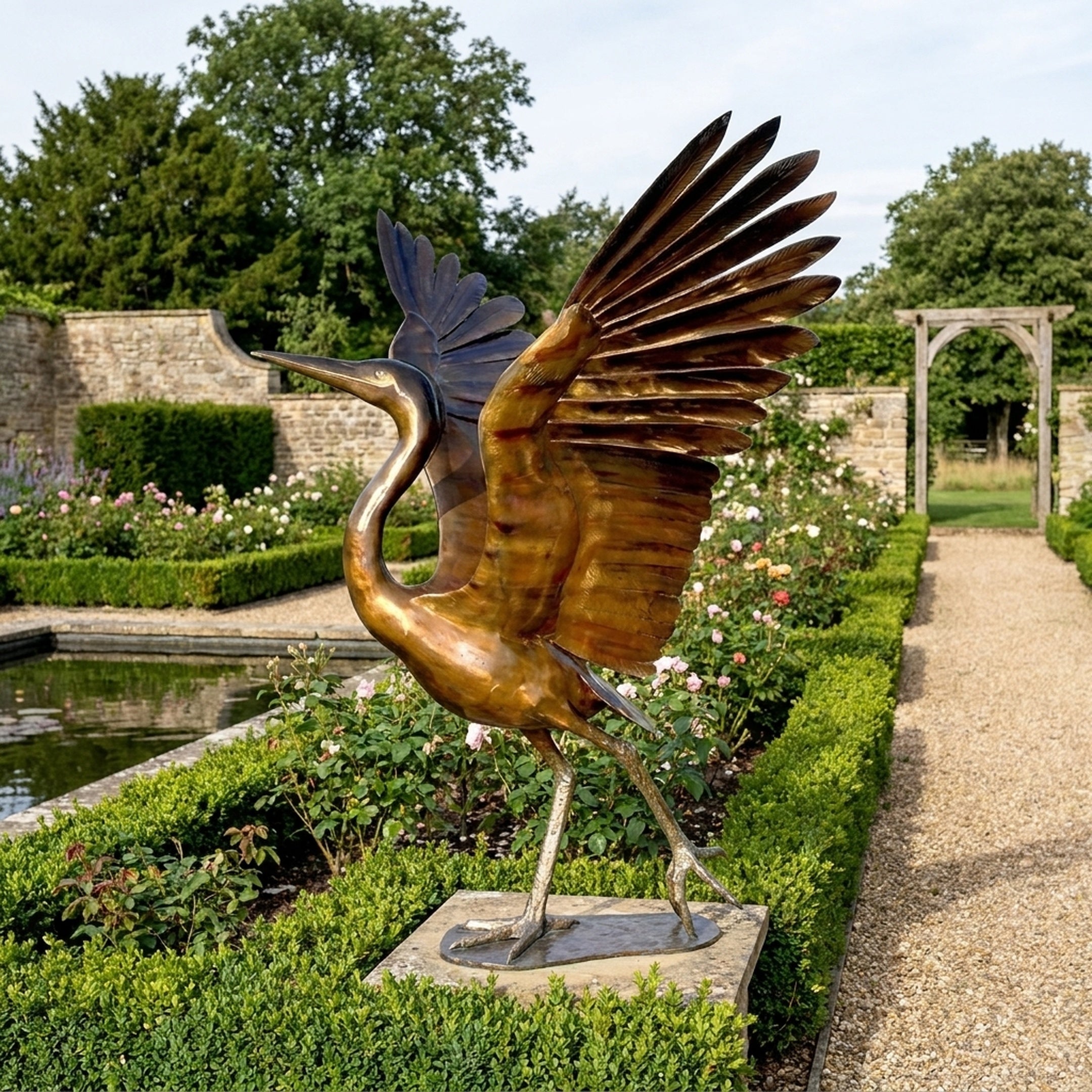 Life-Size Contemporary Heron Bronze Sculpture - 220cm