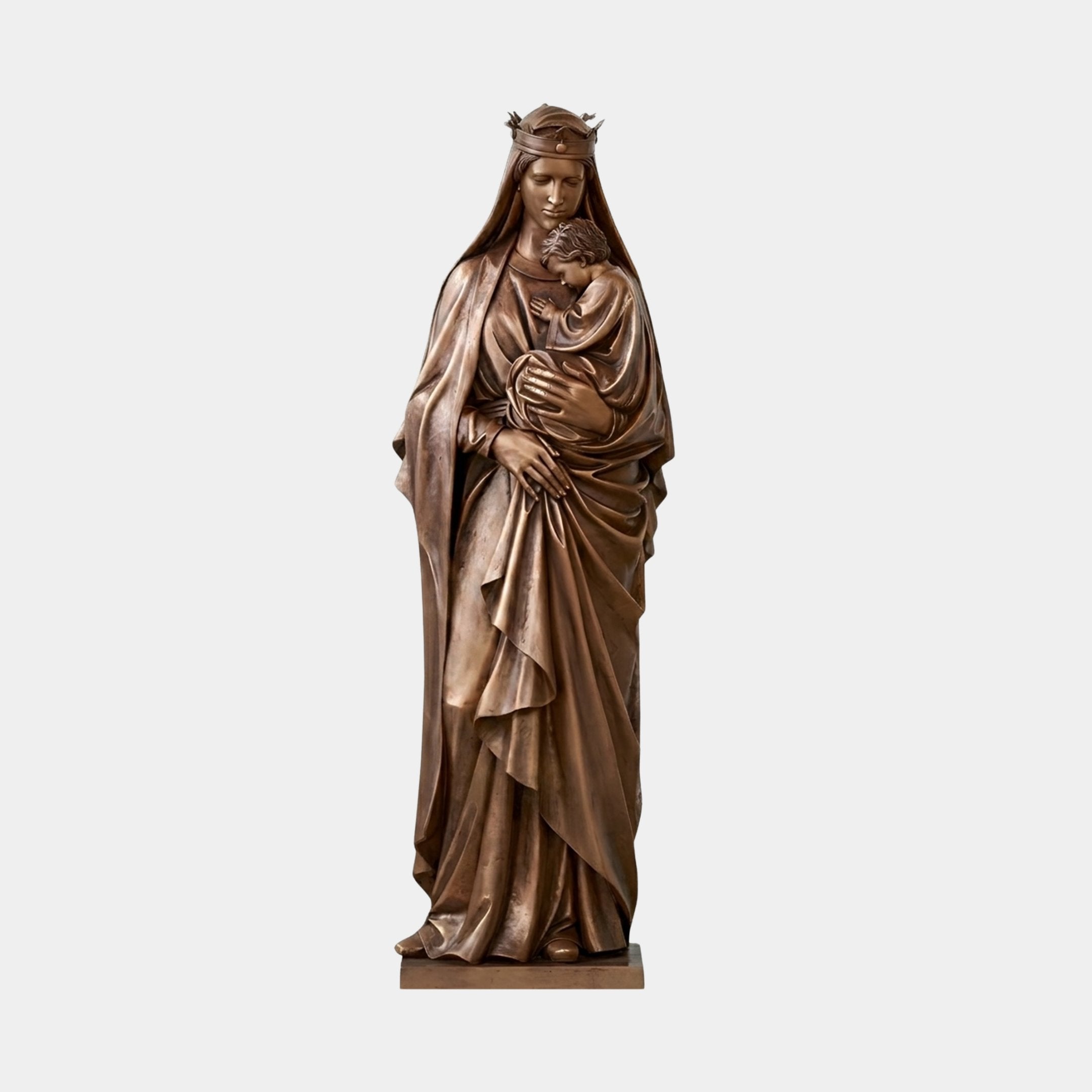 Monumental Classical Madonna and Child Bronze Sculpture - 350cm